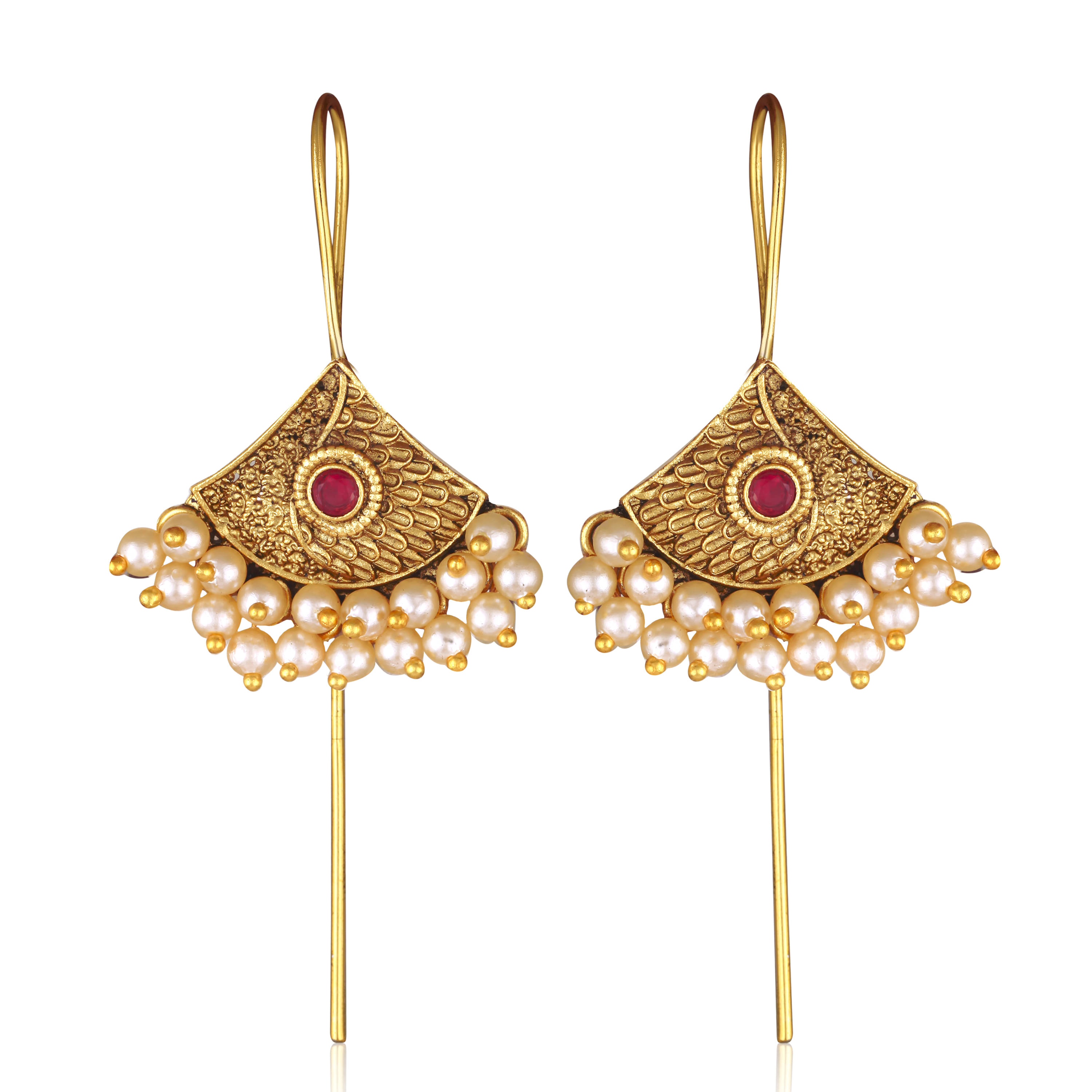     			Vighnaharta Red EarCuff Earrings ( Pack of 1 )