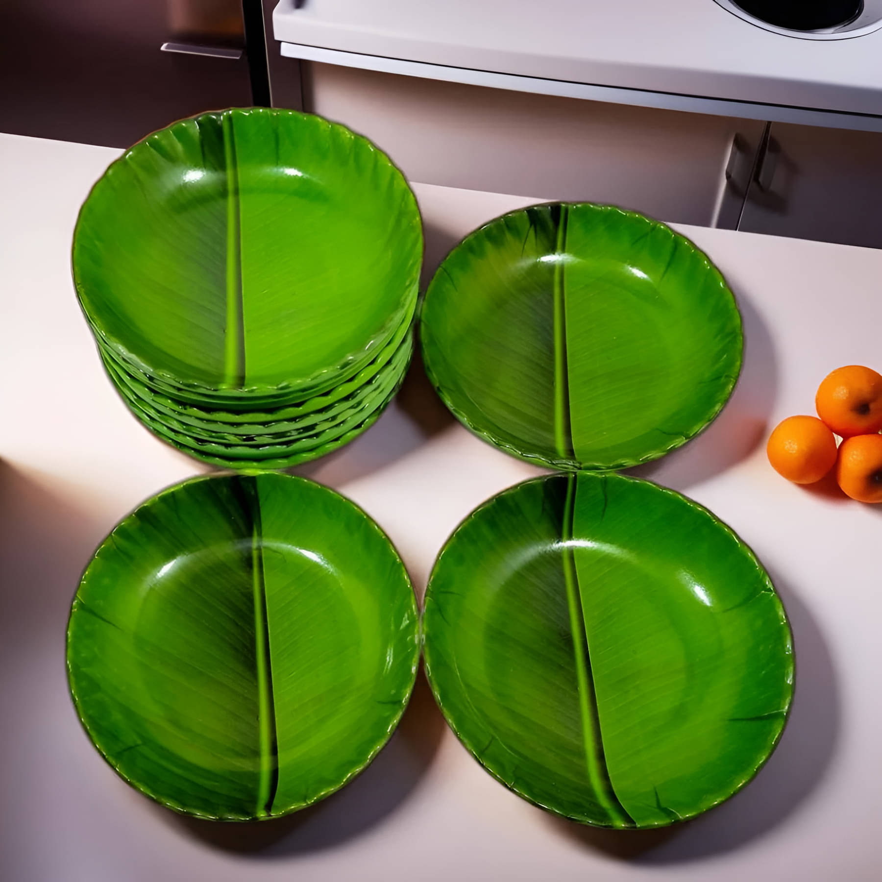 kitchrox 12 Pcs Melamine Dark Green Quarter Plate kitchrox 12 Pcs Melamine Dark Green Quarter Plate