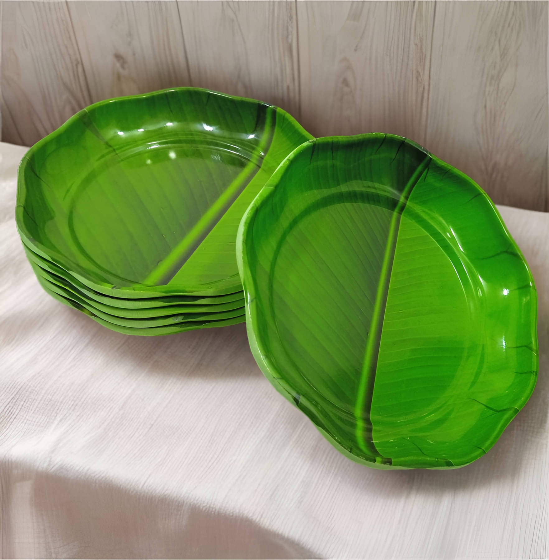     			kitchrox 6 Pcs Melamine Dark Green Quarter Plate