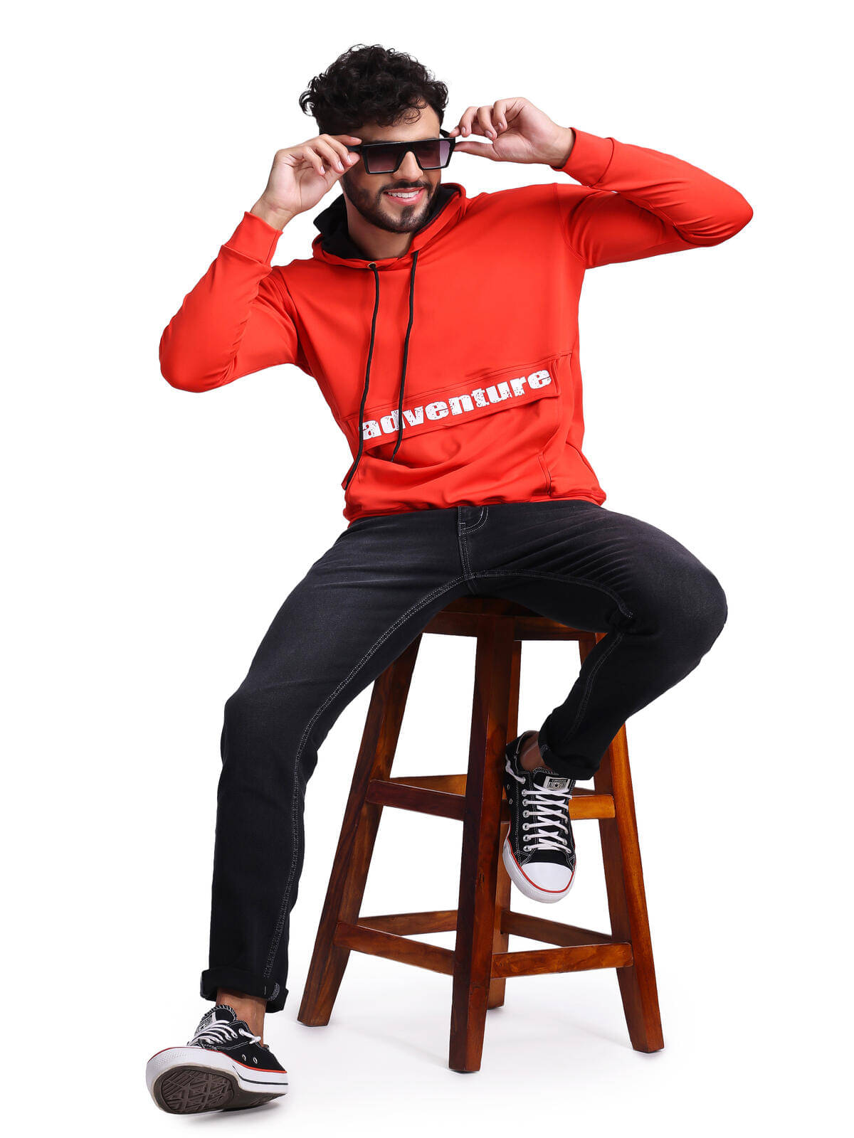     			yellow tree Polyester Hooded Men's Sweatshirt - Red ( Pack of 1 )