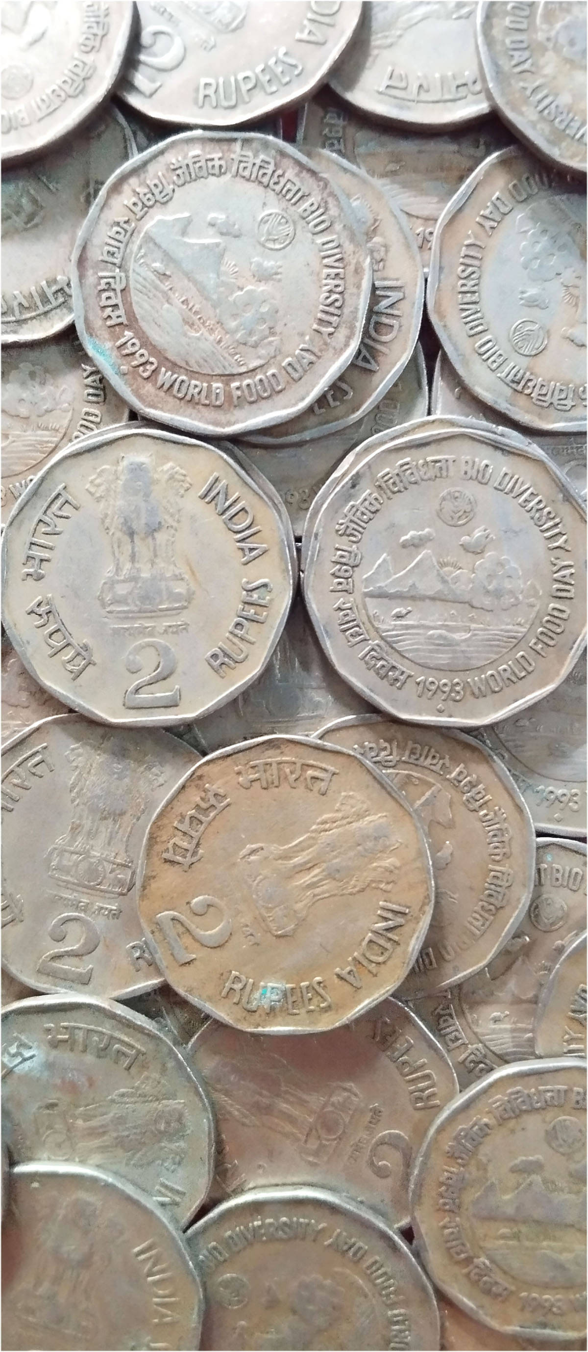     			2 RUPEES COMMEMORATIVE BIO DIVERSITY WORLD FOOD DAY