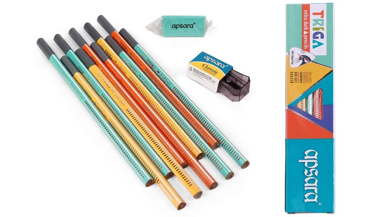 Apsara Triga Extra Dark Pencils-Pack of 10 - 5 Boxes Apsara Triga Extra Dark Pencils-Pack of 10 - 5 Boxes
