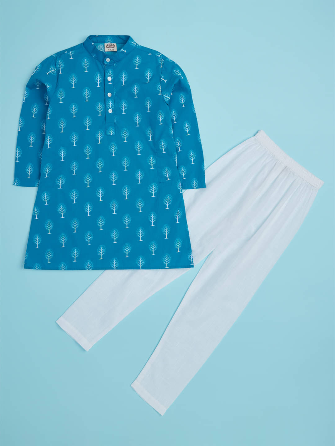 Cub Mcpaws Boys Cotton Blend Abstract - Pattern Kurta Pant Set ( Aqua , Pack of 1 ) Cub Mcpaws Boys Cotton Blend Abstract - Pattern Kurta Pant Set ( Aqua , Pack of 1 )