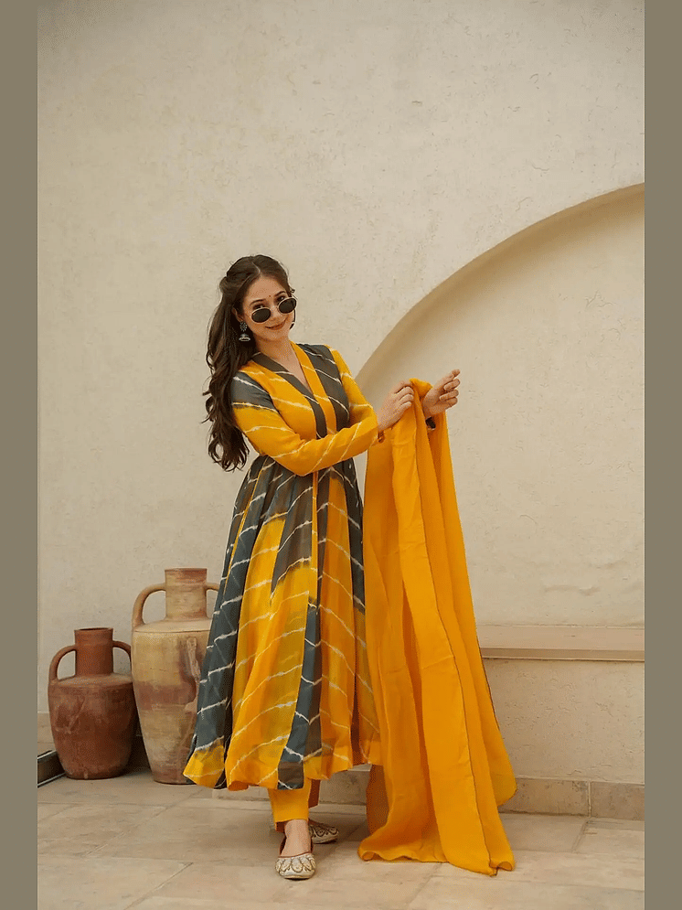 Yellow Snapdeal Georgette Kurti Estela Georgette Dyed Kurti With