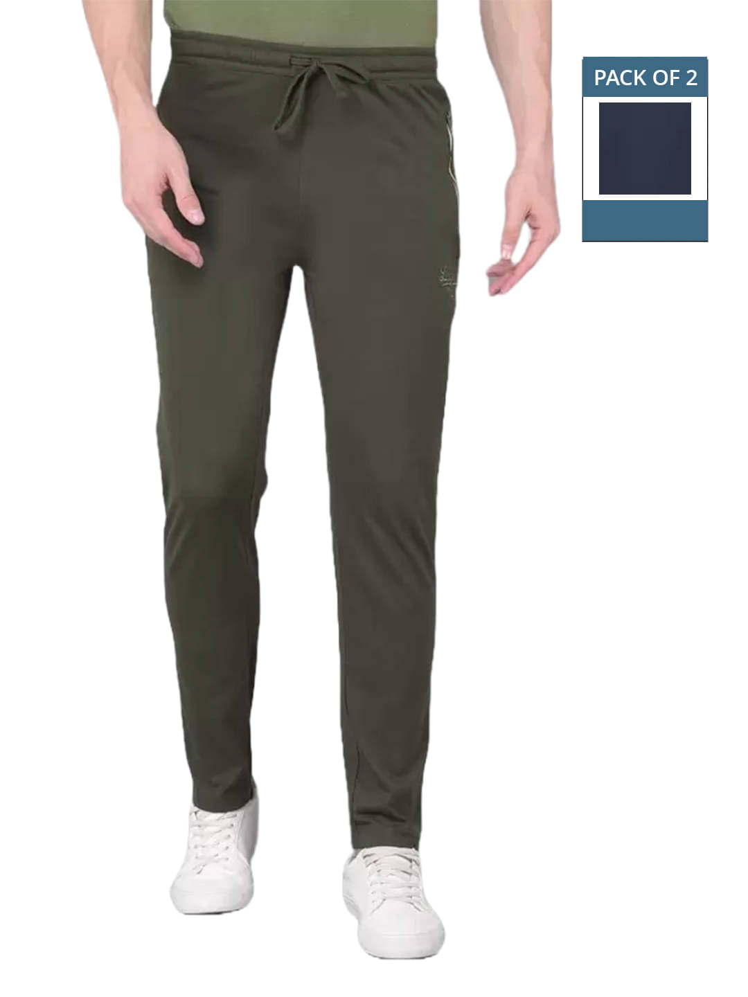     			Force NXT Dark Green Cotton Men's Trackpants ( Pack of 2 )