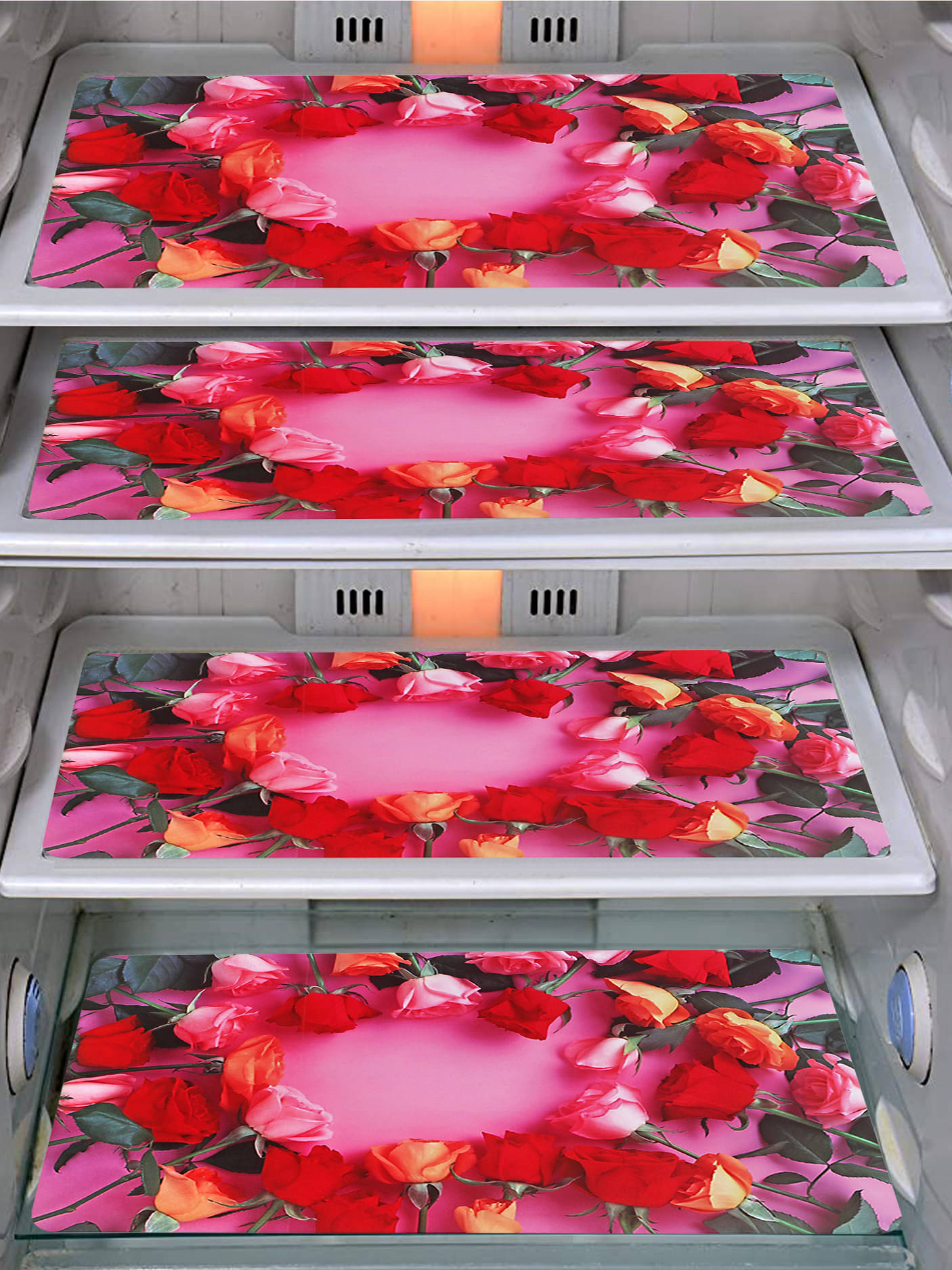 Generic PVC Floral Printed Fridge Mats ( 44 29 ) Pack of 4 - Multicolor Generic PVC Floral Printed Fridge Mats ( 44 29 ) Pack of 4 - Multicolor