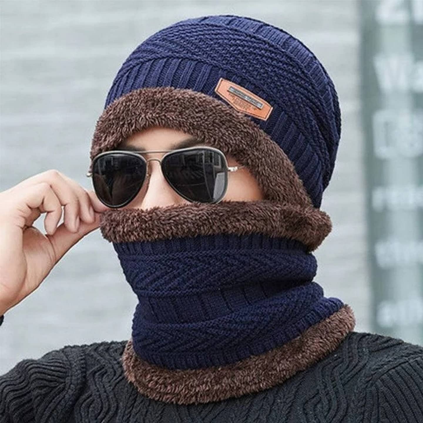 Infispace Blue Woollen Men's Cap ( Pack of 1 )