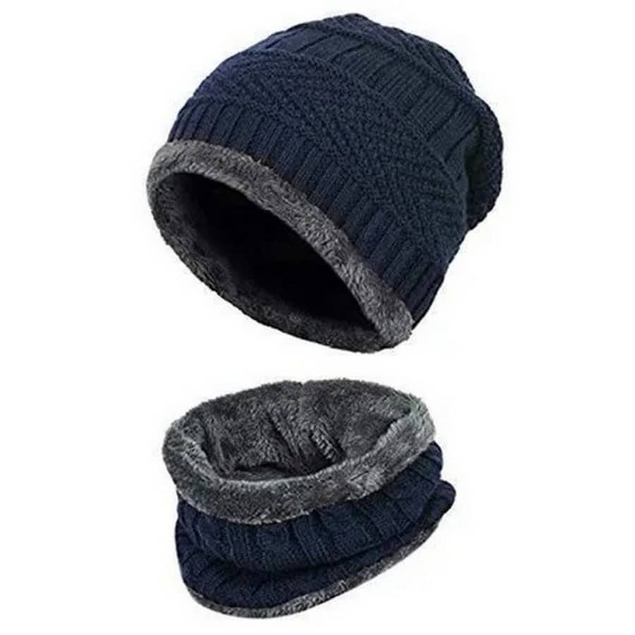 Infispace Blue Woollen Men's Cap ( Pack of 1 )