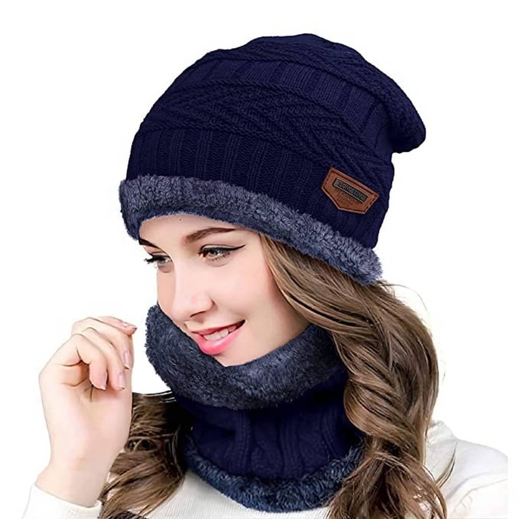 Infispace Blue Woollen Women's Cap ( Pack of 1 ) Infispace Blue Woollen Women's Cap ( Pack of 1 )