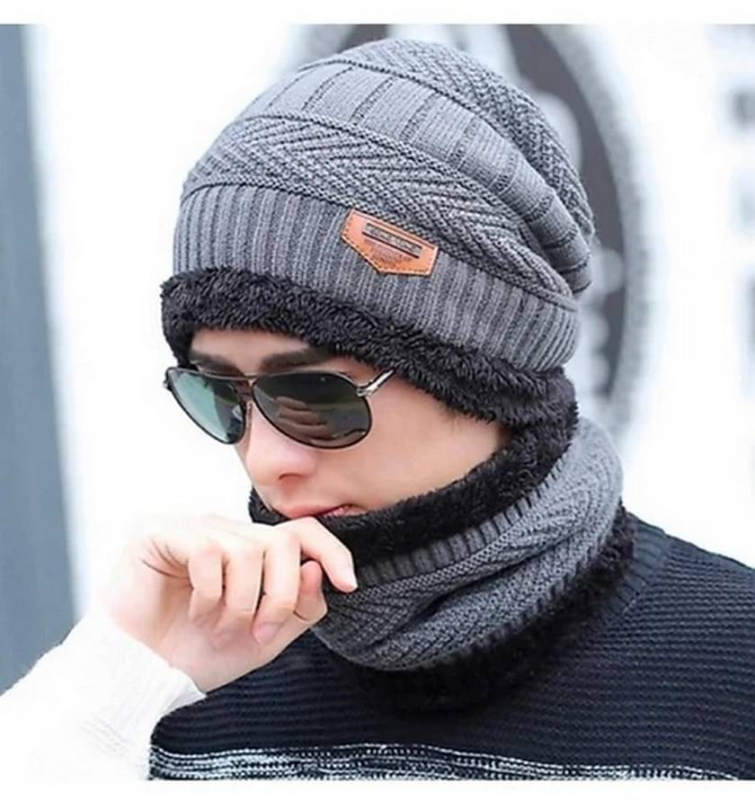     			Infispace Grey Woollen Men's Cap ( Pack of 1 )