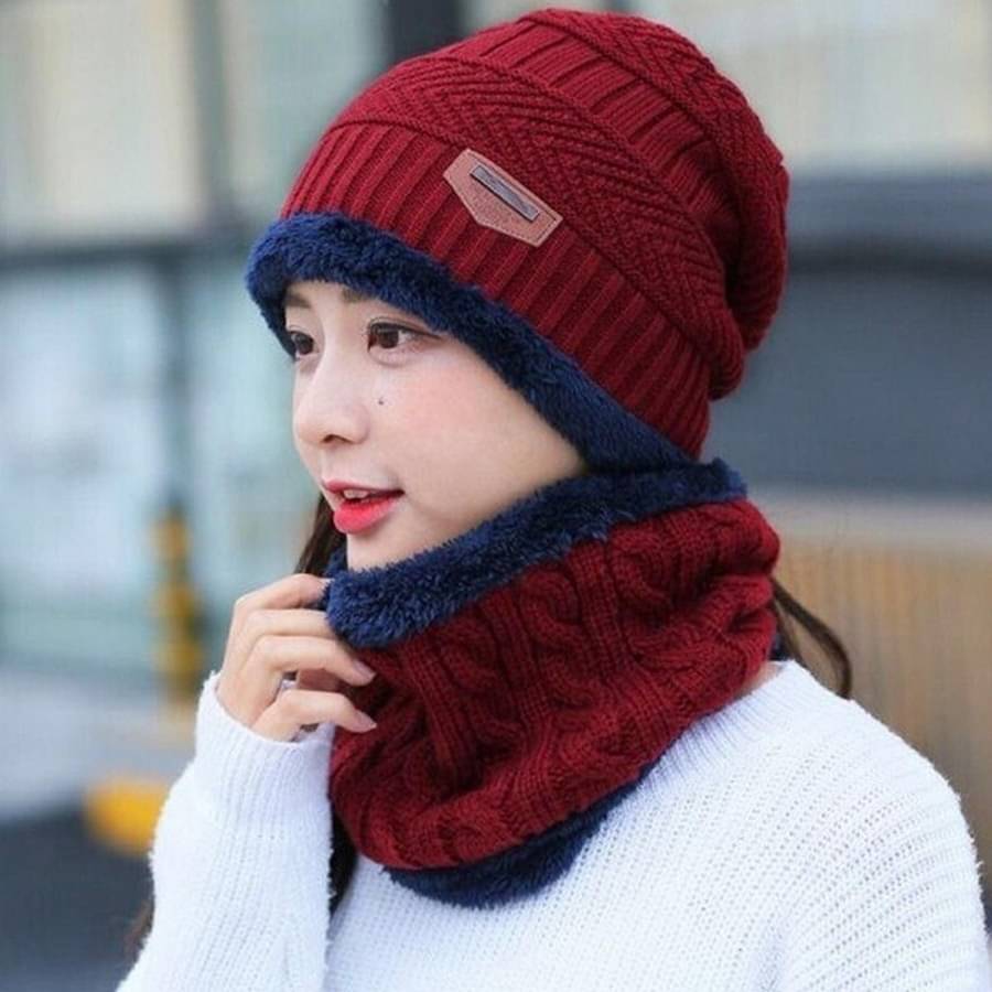     			Infispace Red Woollen Women's Cap ( Pack of 1 )