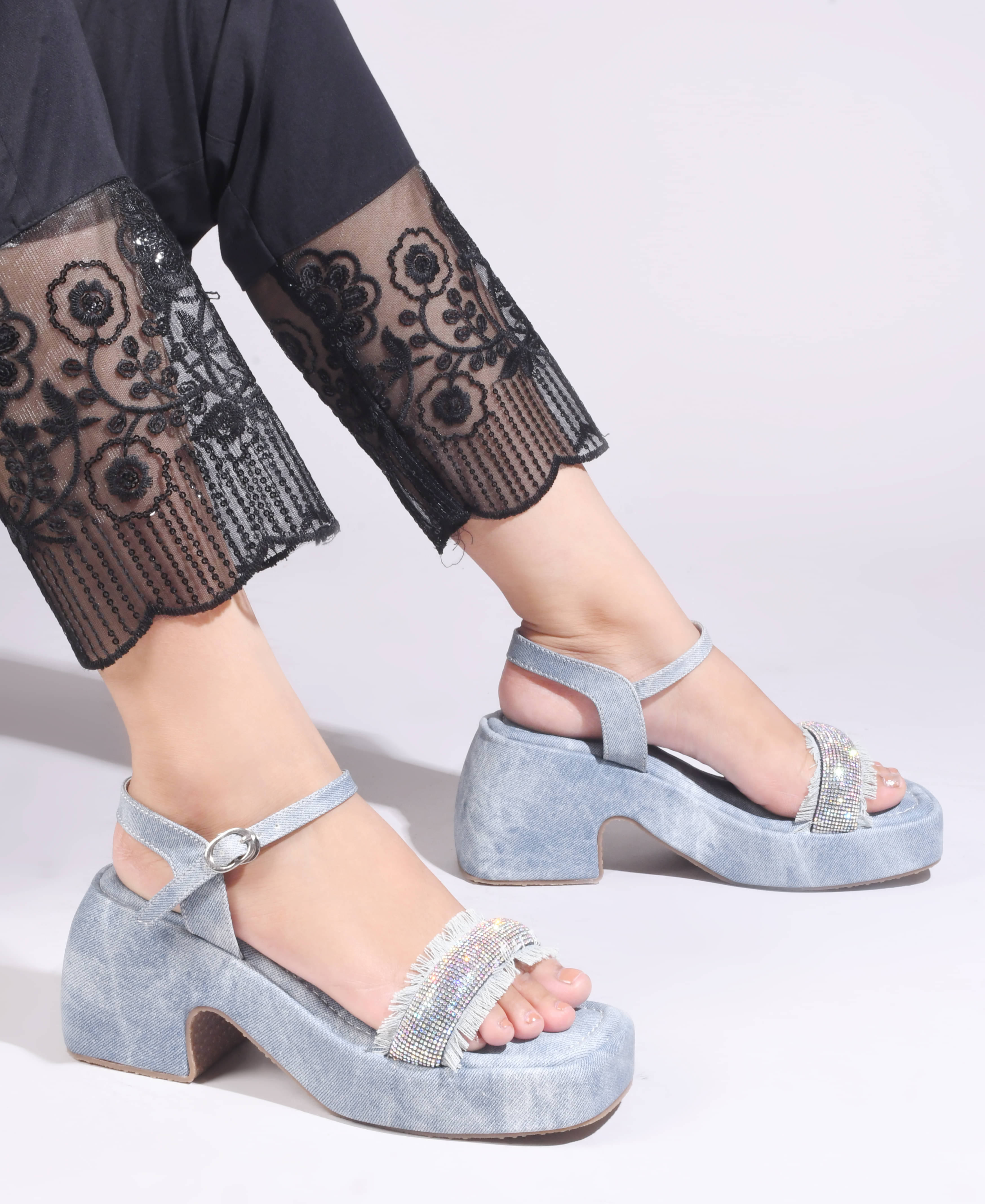     			JM Looks Light Blue Women's Sandal Heels