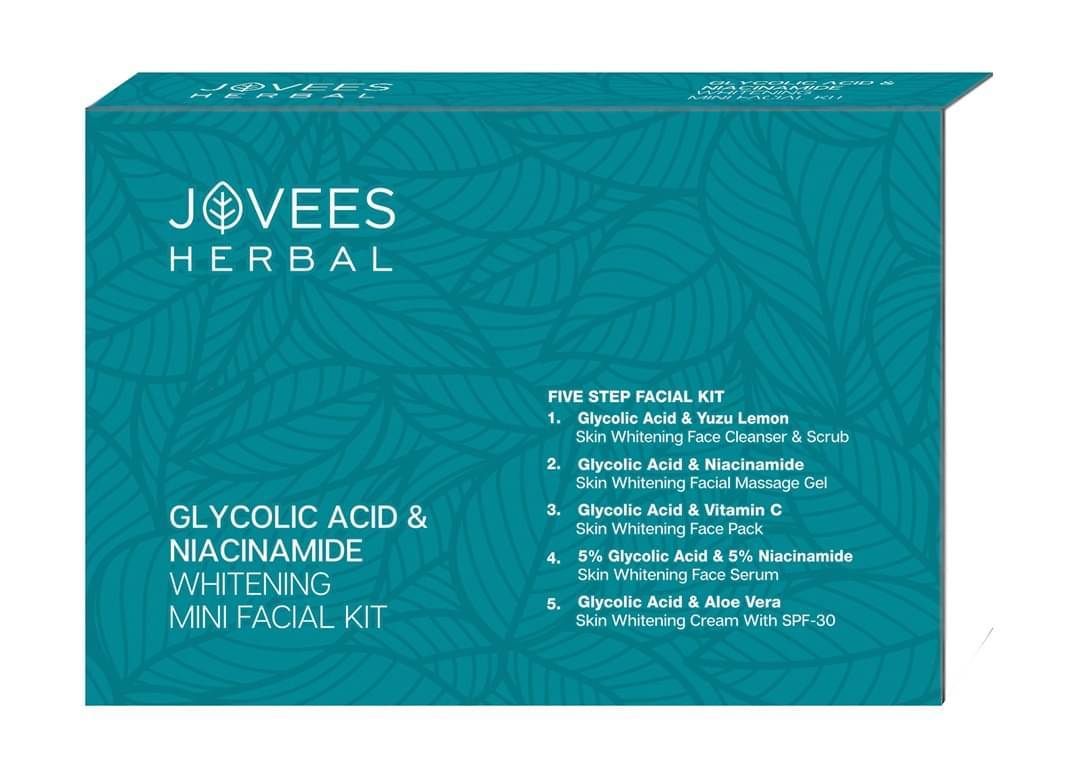    			Jovees Herbal Glycolic Acid & Niacinamide Whitening Mini Facial Kit For Brighter 53g (Pack of 1)
