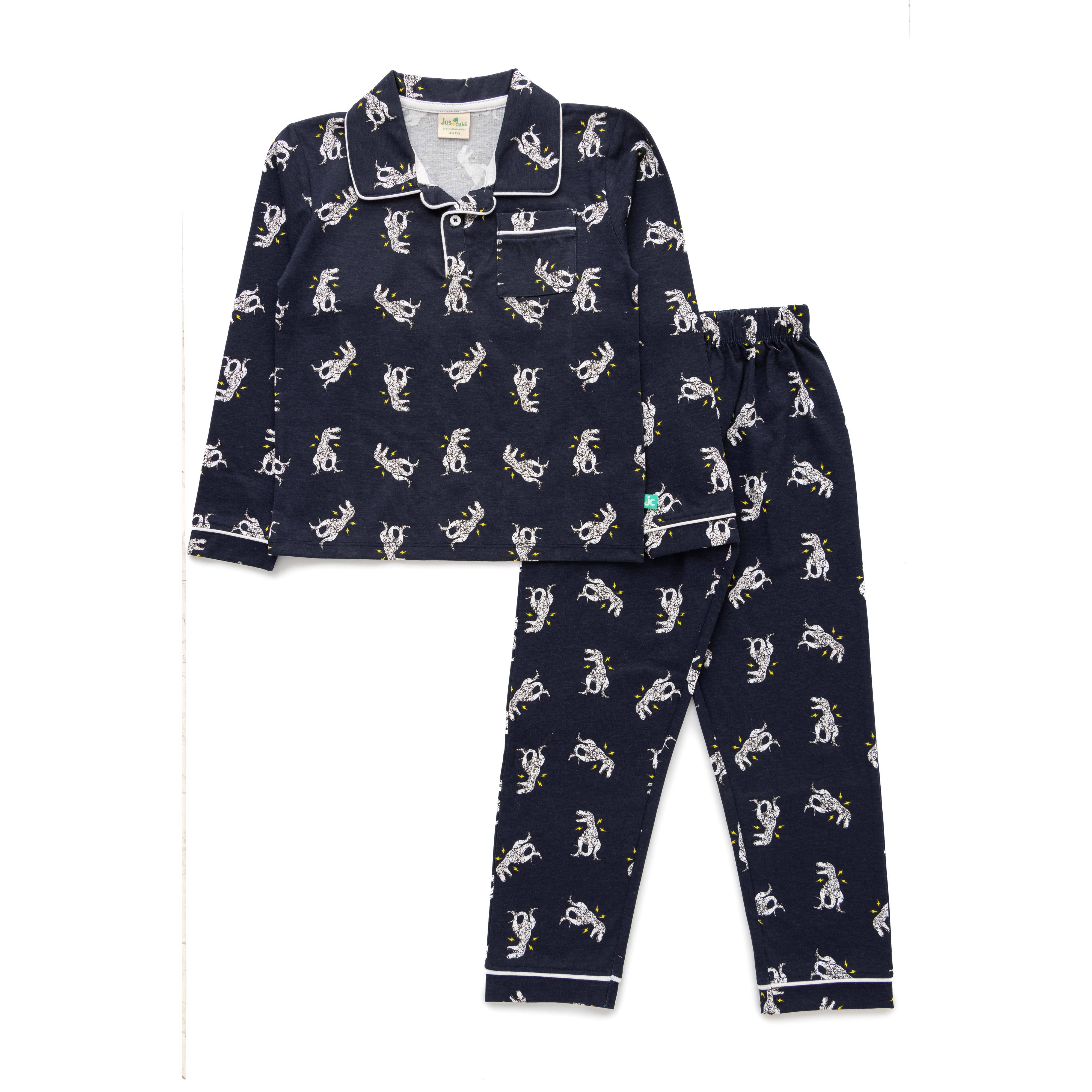     			Juscubs Pack of 1 Boys 100% Cotton Nightsuit Set ( Navy Blue )
