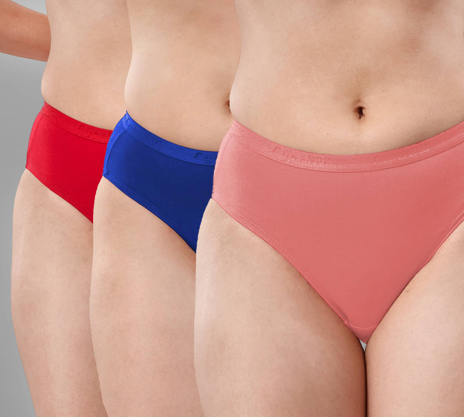 LYRA Pack of 3 Cotton Solid Women's Hipster ( Multicolor ) LYRA_PTY_201