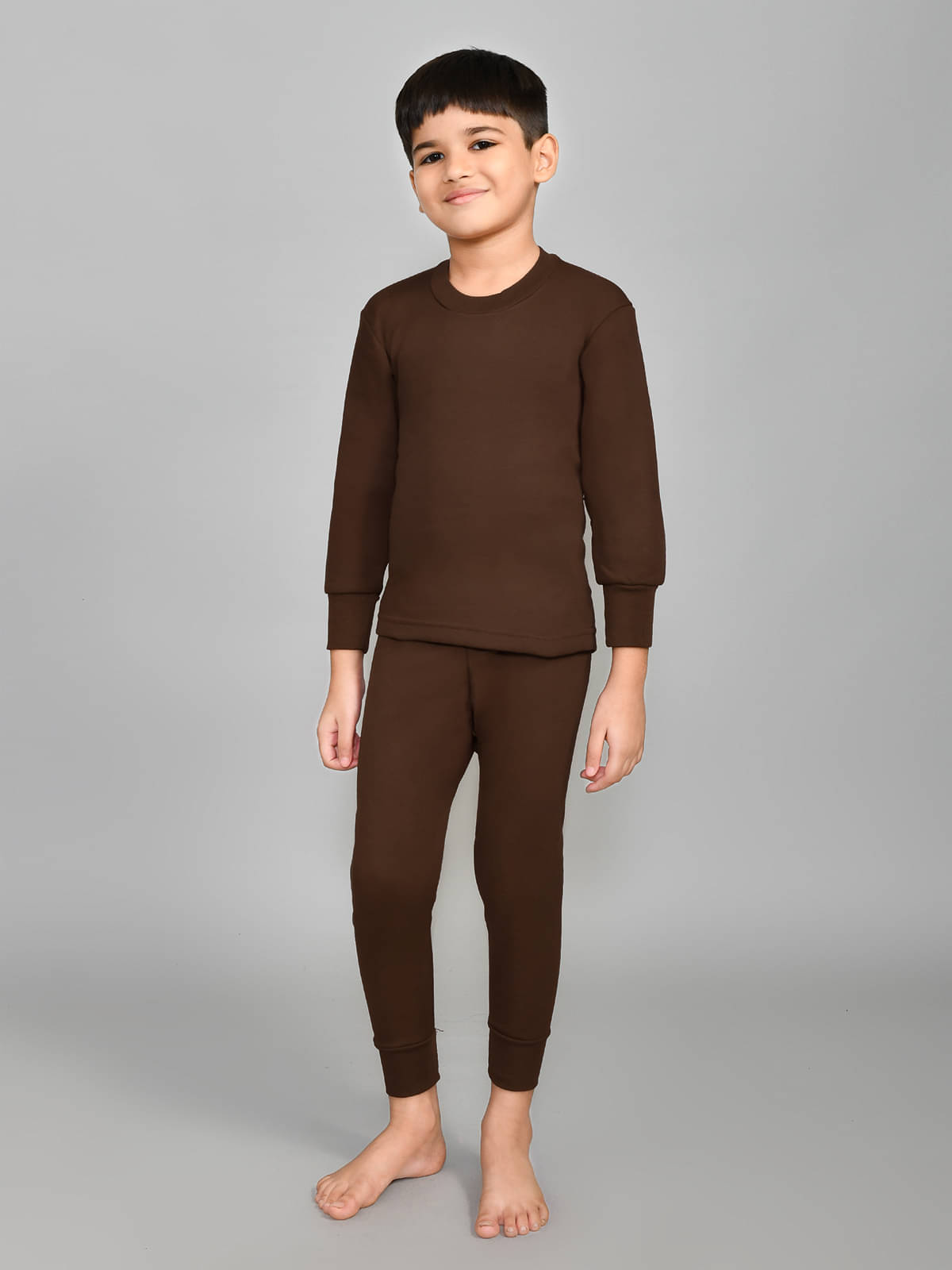     			Lux Cottswool Pack of 1 Boys Cotton Blend Thermal Sets ( Brown )