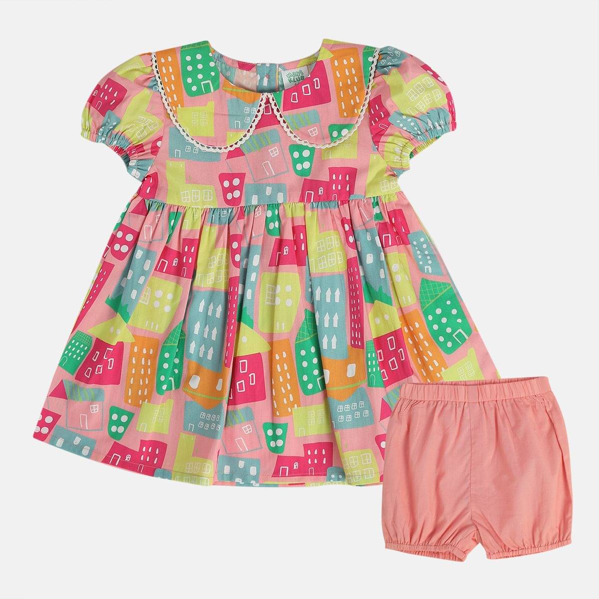     			MINI KLUB Pack of 2 Baby Girls Cotton Dress ( Multi )