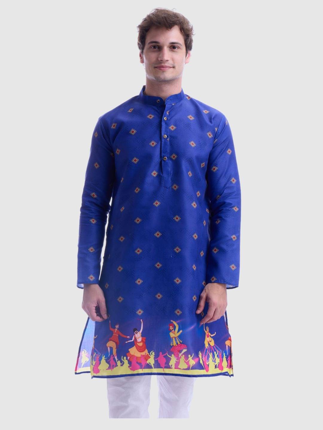 Maharaja Blue Cotton Men's Regular Kurta ( Pack of 1 ) Maharaja Blue Cotton Men's Regular Kurta ( Pack of 1 )