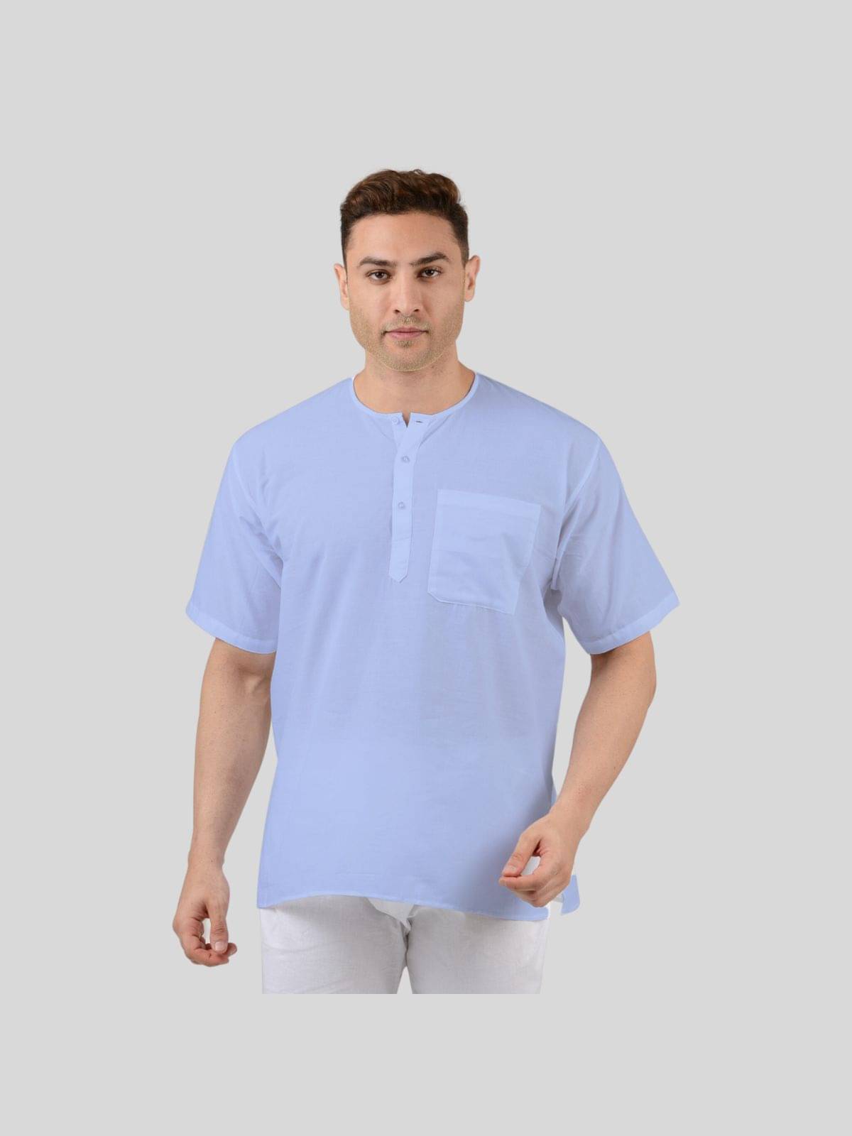 Maharaja Blue Cotton Men's Regular Kurta ( Pack of 1 )     			Maharaja Blue Cotton Men's Regular Kurta ( Pack of 1 )
