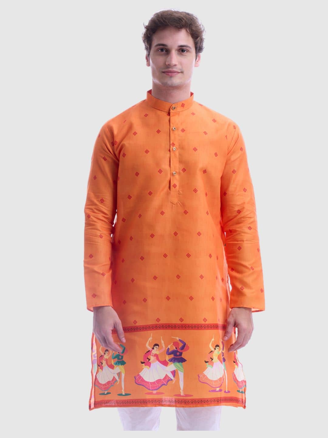 Maharaja Orange Cotton Men's Regular Kurta ( Pack of 1 ) - Kurtas & Kurta Sets | Buy online on ZillyBuy