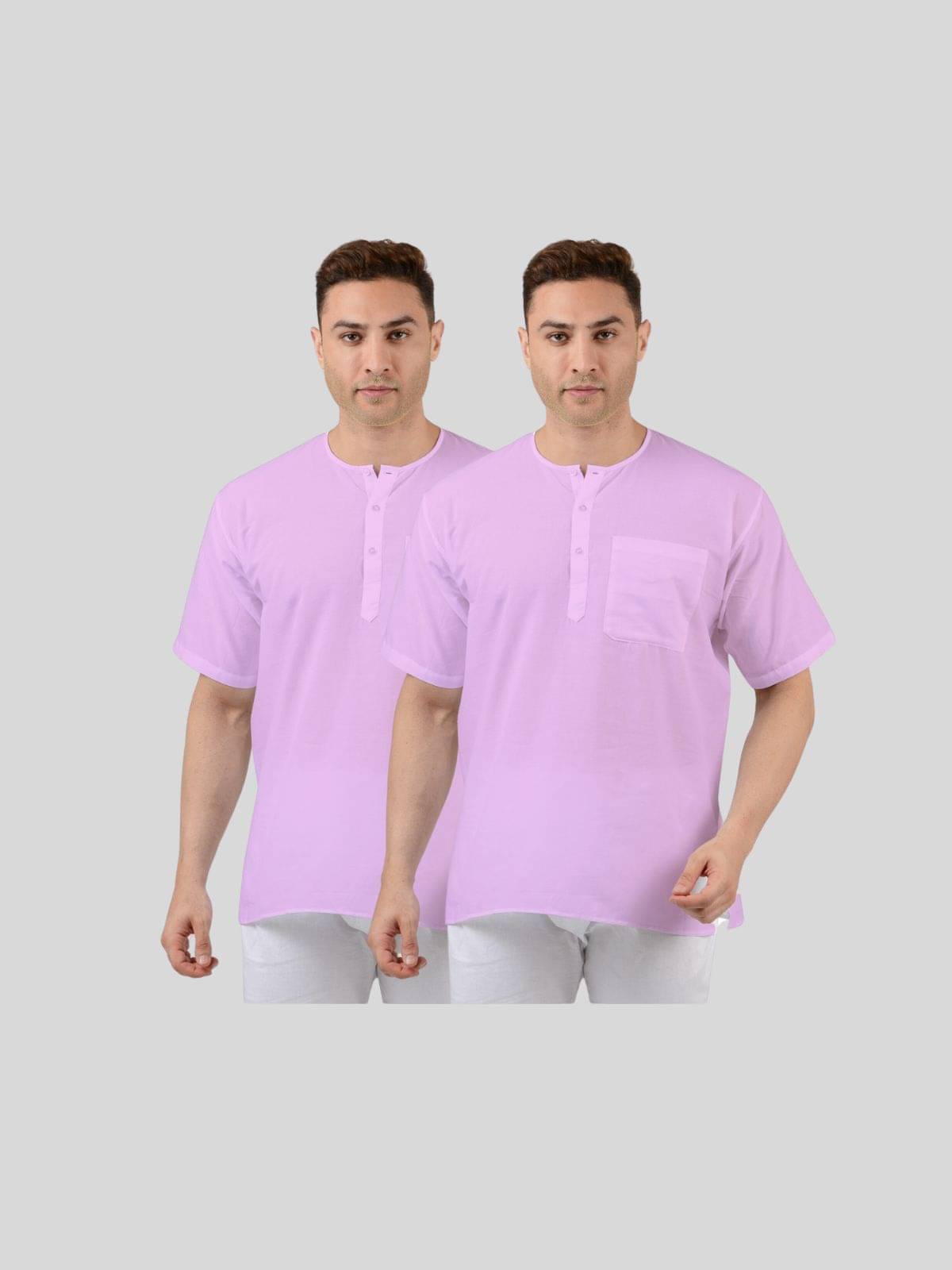 Maharaja Pink Cotton Men's Regular Kurta ( Pack of 2 ) Maharaja Pink Cotton Men's Regular Kurta ( Pack of 2 )