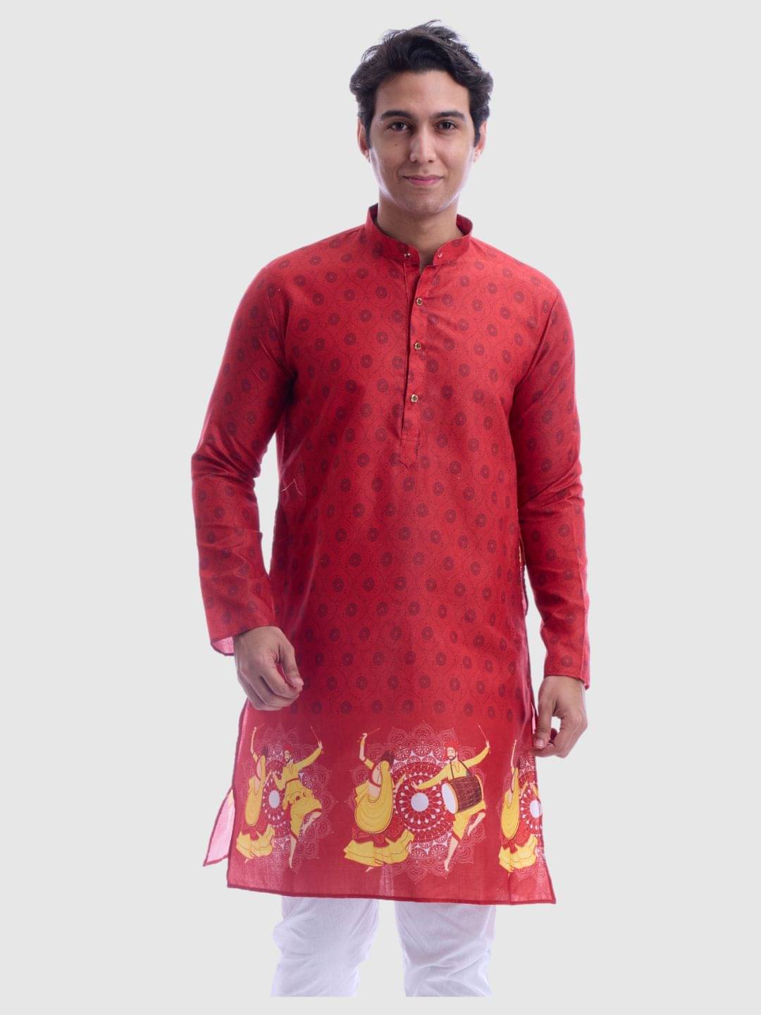     			Maharaja Red Cotton Men's Regular Kurta ( Pack of 1 )