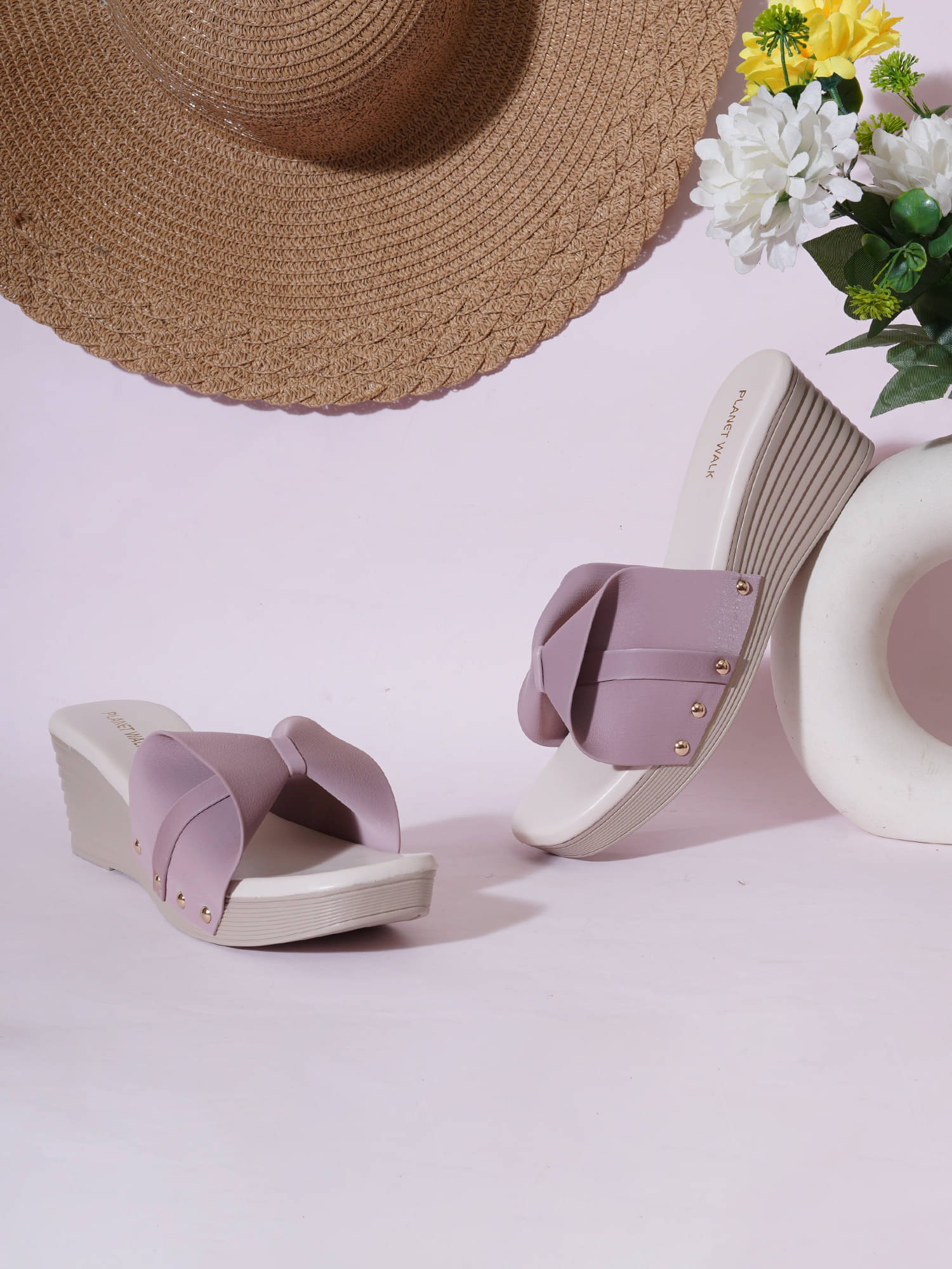     			PLANET WALK Purple Women's Slip On Heels