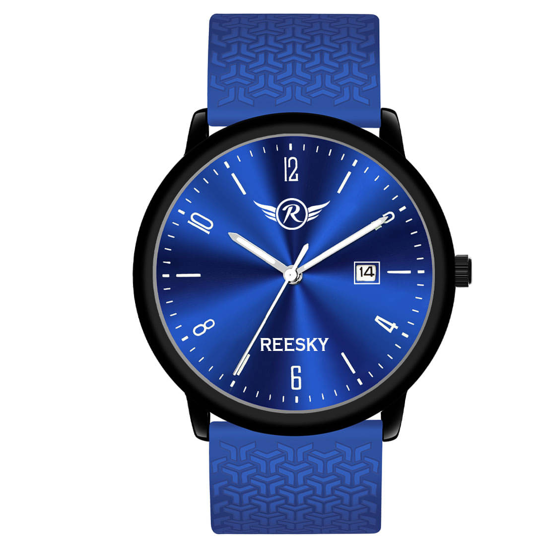     			REESKY Blue Silicon Analog Men's Watch