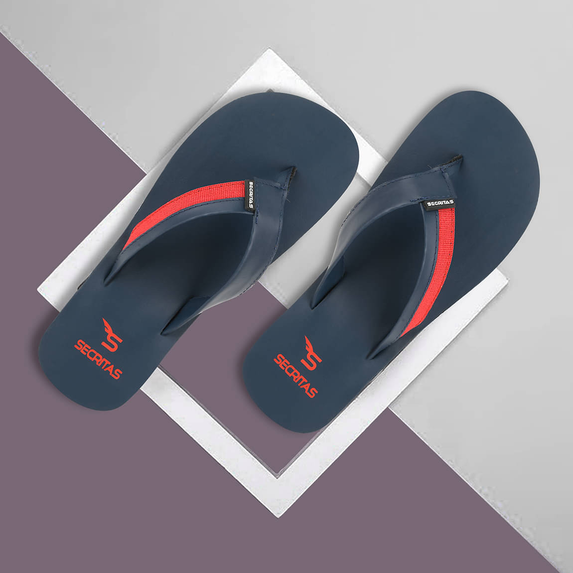     			Secritas Navy Blue Men's Leather Slipper