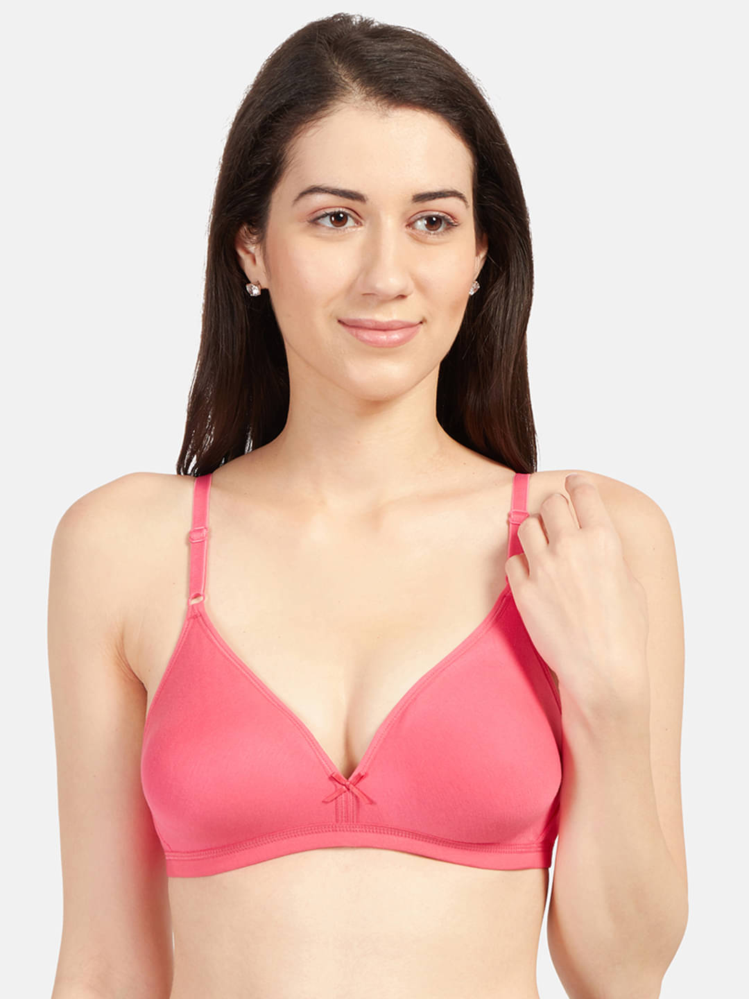 Sonari Cotton Blend Non Padded Women's Plunge Bra ( Coral ) omaniacoral Sonari Cotton Blend Non Padded Women's Plunge Bra ( Coral ) omaniacoral