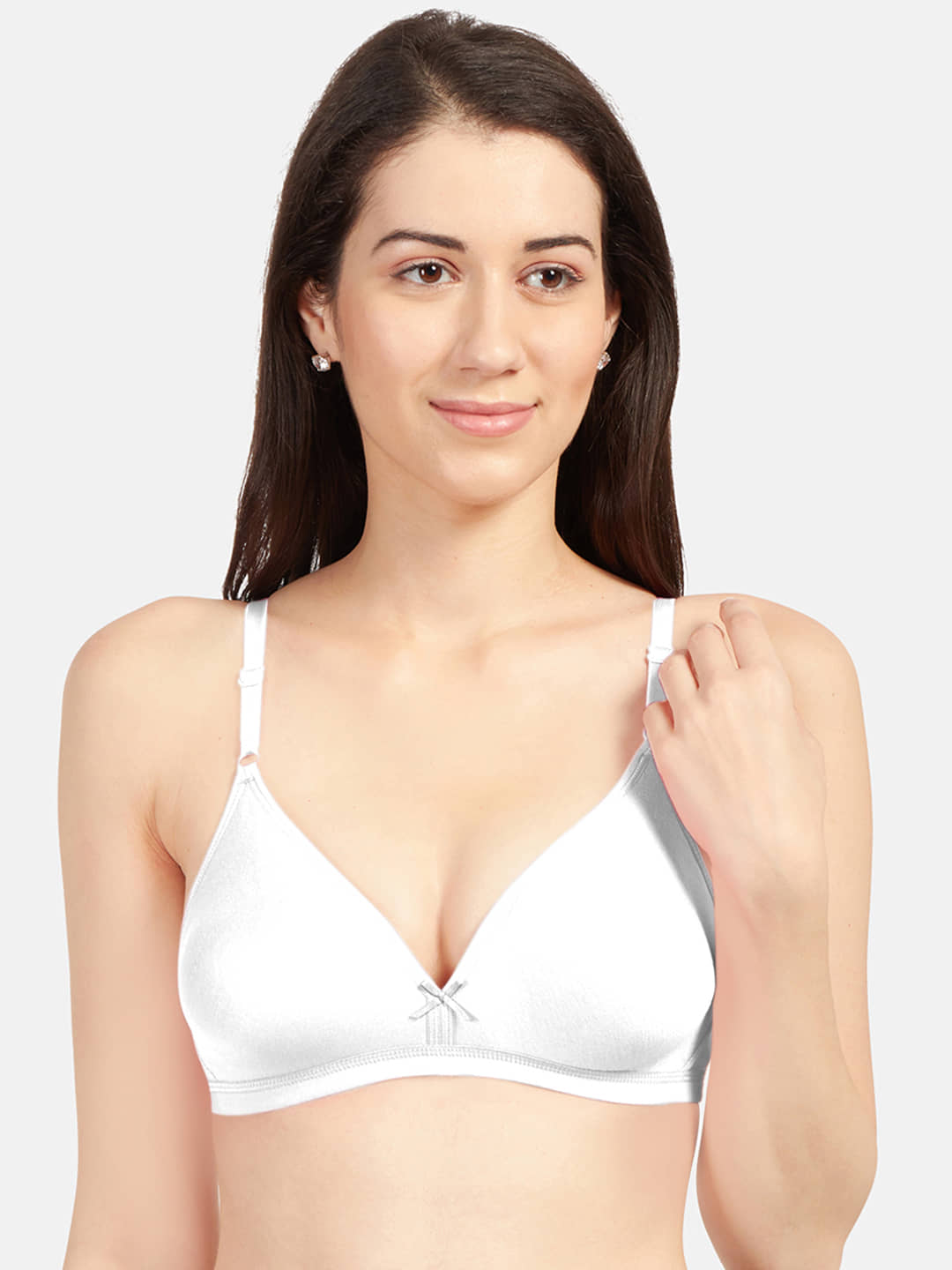 Sonari Cotton Blend Non Padded Women's Plunge Bra ( Light Grey ) omaniagrey