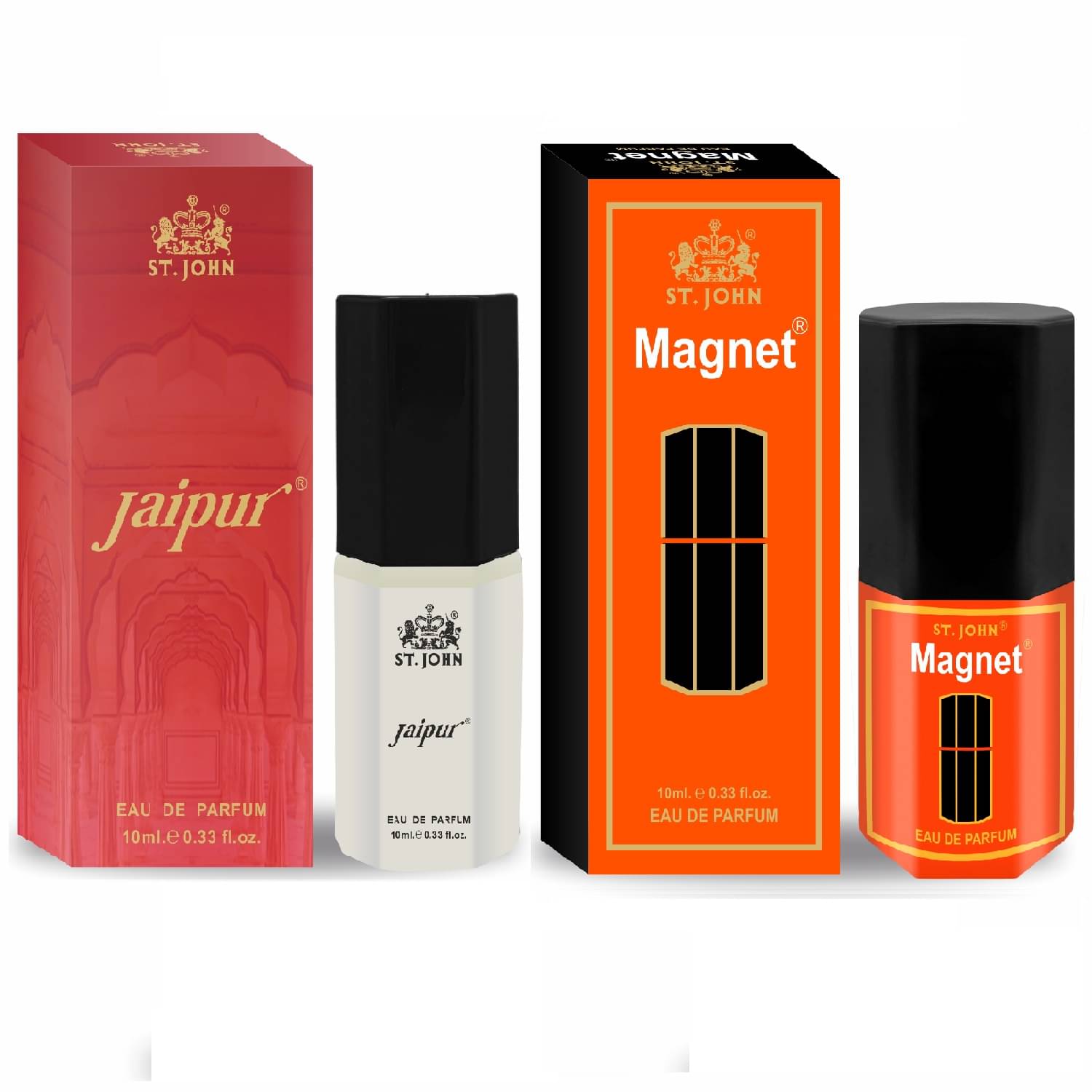     			St. John Jaipur 10 ml & Magnet 10 ml Pocket Perfume for Men 100 ml ( Pack of 2 )