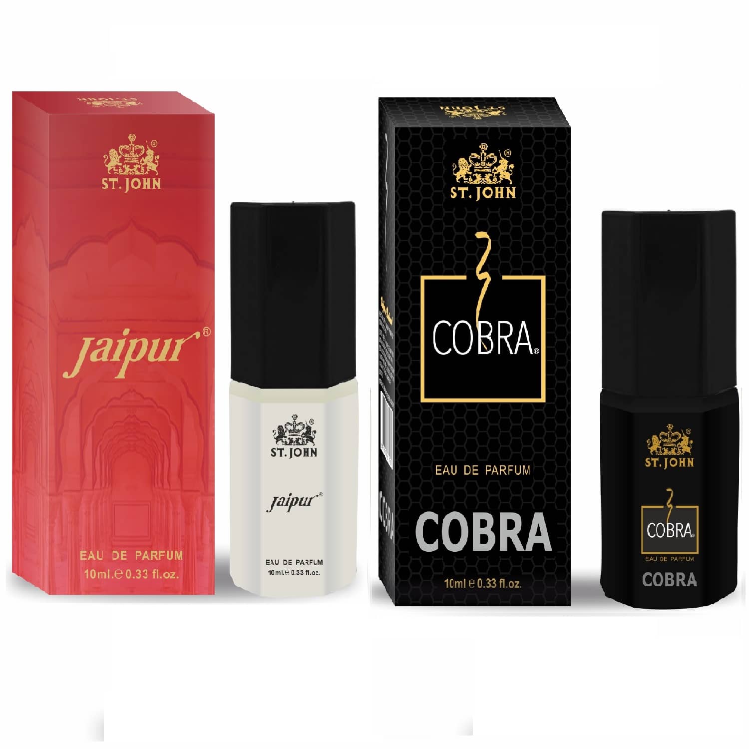 St. John Jaipur 10 ml & Cobra 10 ml Pocket Perfume for Men 10 ml ( Pack of 2 )