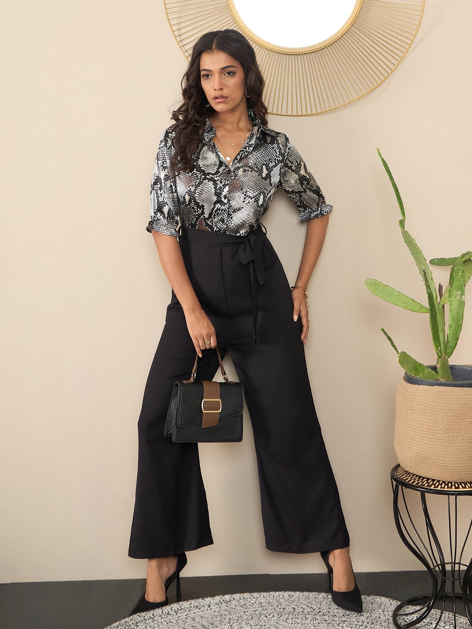 StyleStone Dark Grey Polyester Regular Fit Women's Jumpsuit ( Pack of 1 ) StyleStone Dark Grey Polyester Regular Fit Women's Jumpsuit ( Pack of 1 )