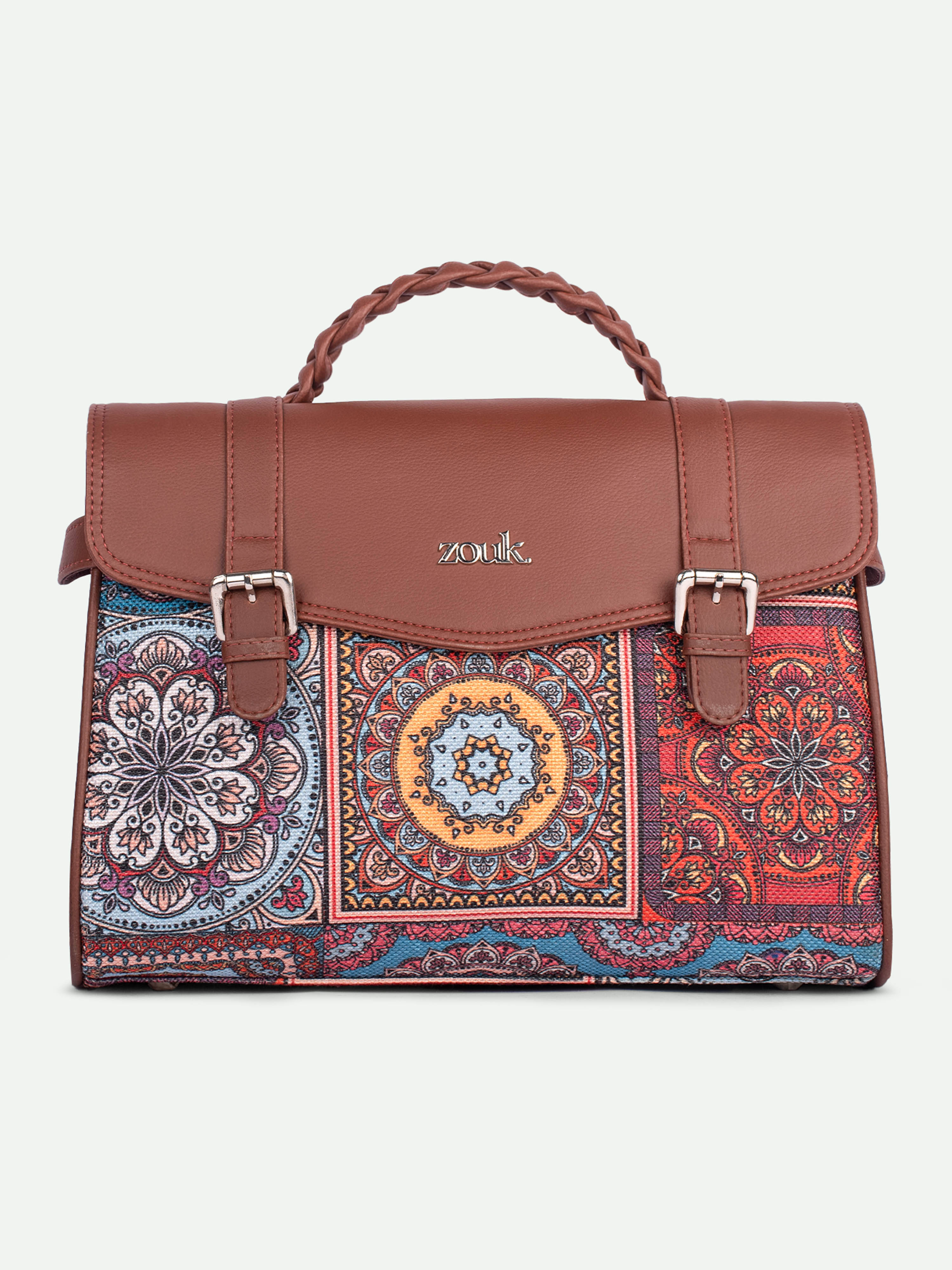     			Zouk Handheld Bag Jute Set of 1 ( Multicolor )
