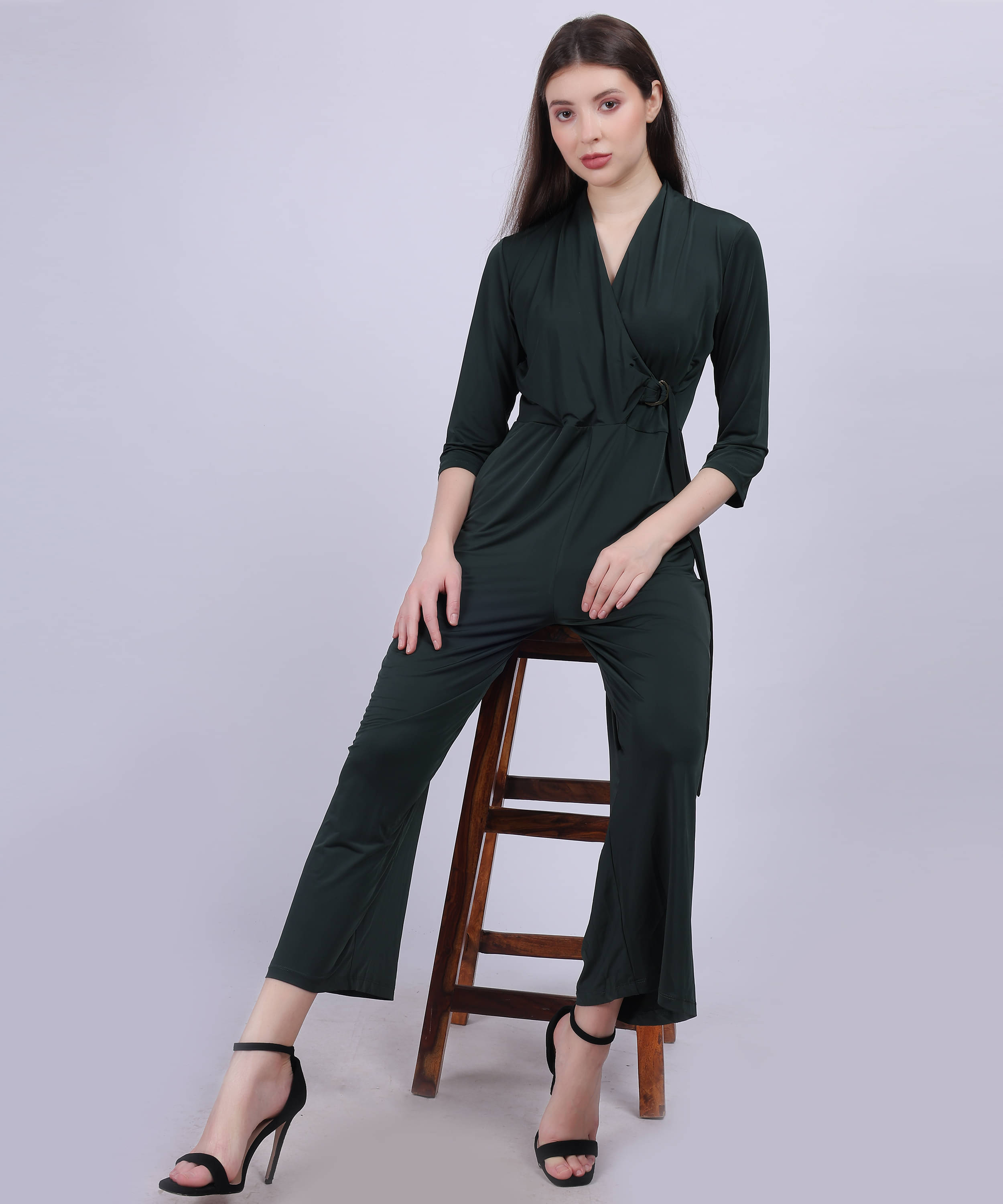     			aumbe Olive Lycra Slim Fit Women's Jumpsuit ( Pack of 1 )