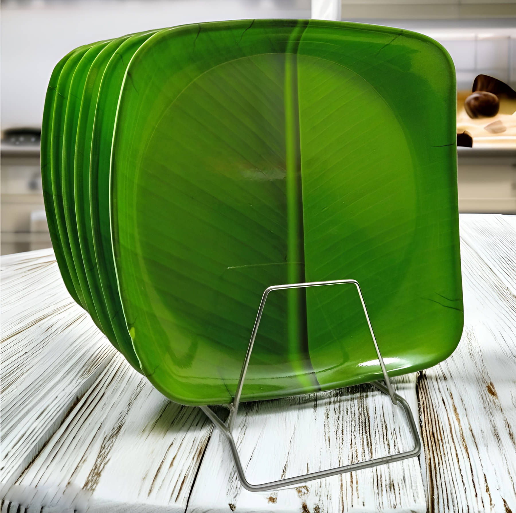 kitchrox 6 Pcs Melamine Dark Green Full Plate kitchrox 6 Pcs Melamine Dark Green Full Plate