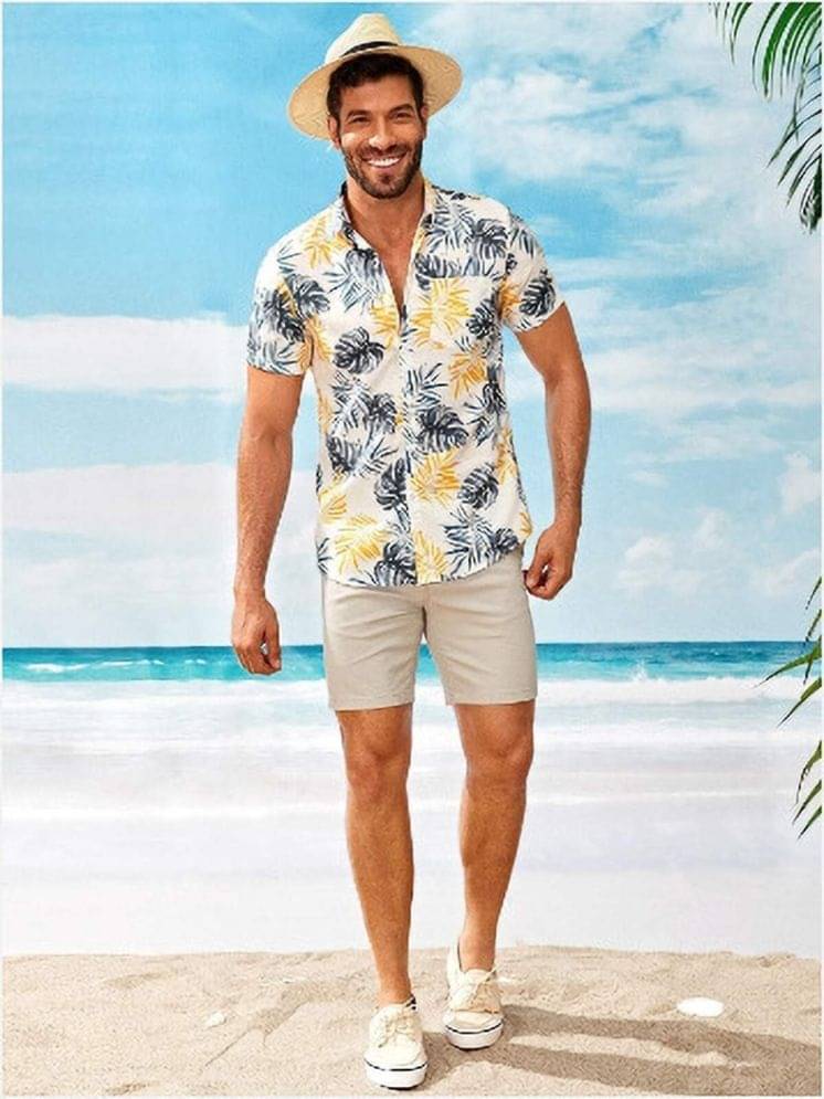 yellow tree Polyester Regular Fit Printed Half Sleeves Men's Casual Shirt - Multicolor ( Pack of 1 ) yellow tree Polyester Regular Fit Printed Half Sleeves Men's Casual Shirt - Multicolor ( Pack of 1 )