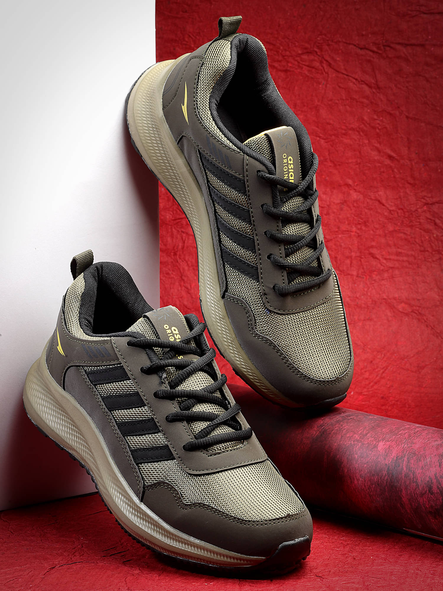     			ASIAN BOSS-02 Olive Men's Sports Running Shoes
