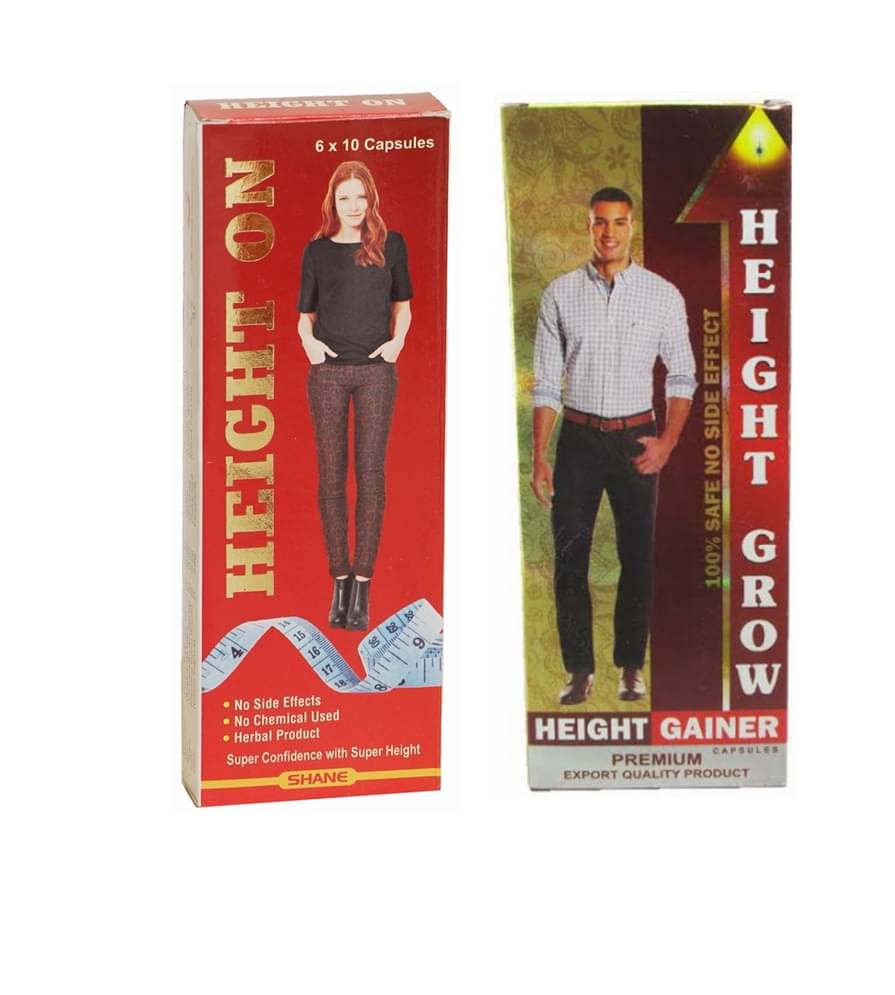 Dr Chopra Height Grow Capsules 60 no.s & Shane Height On Capsules 60 no.s Pack of 2 Dr Chopra Height Grow Capsules 60 no.s & Shane Height On Capsules 60 no.s Pack of 2