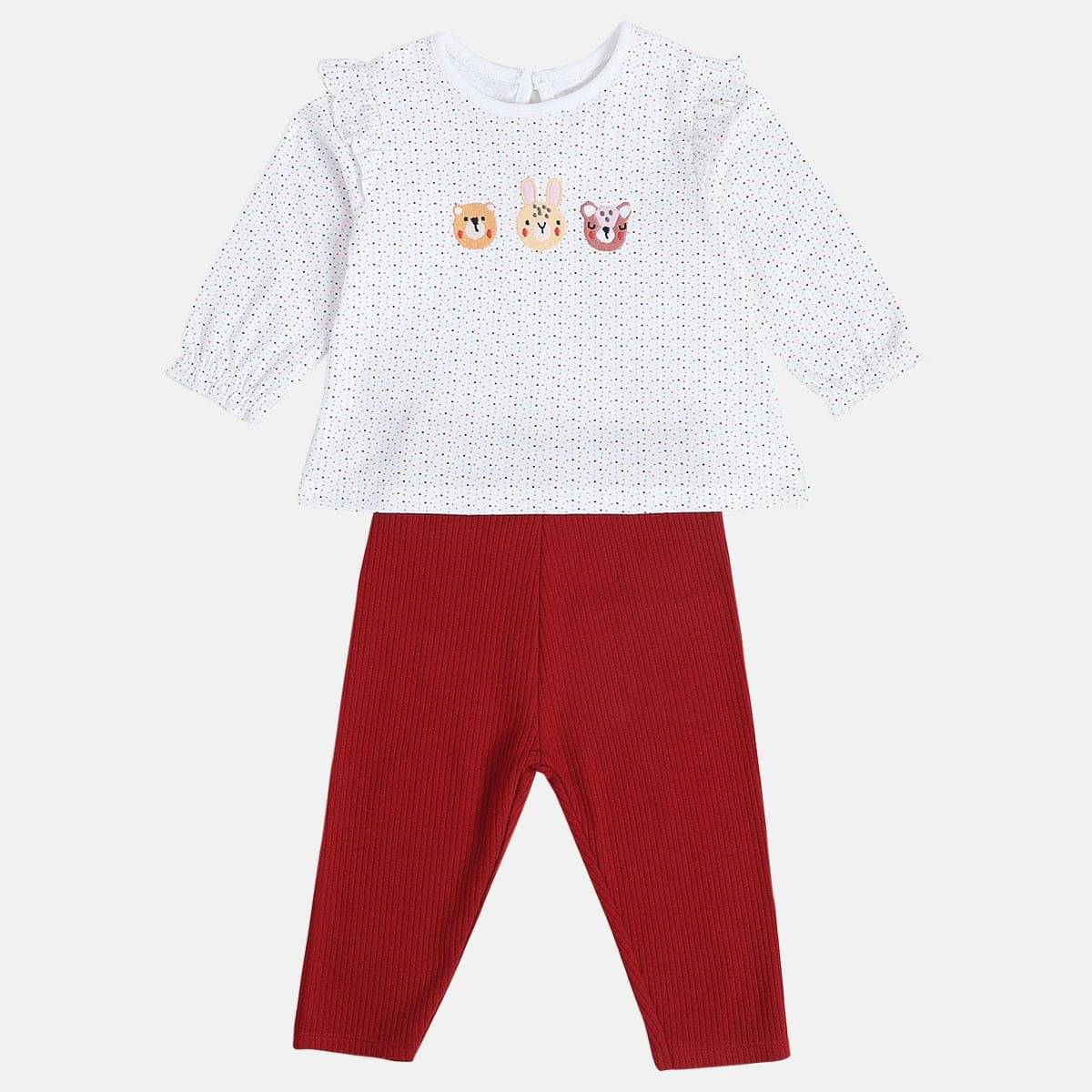     			MINI KLUB Pack of 1 Baby Girls Cotton Top & Trouser ( Multi )