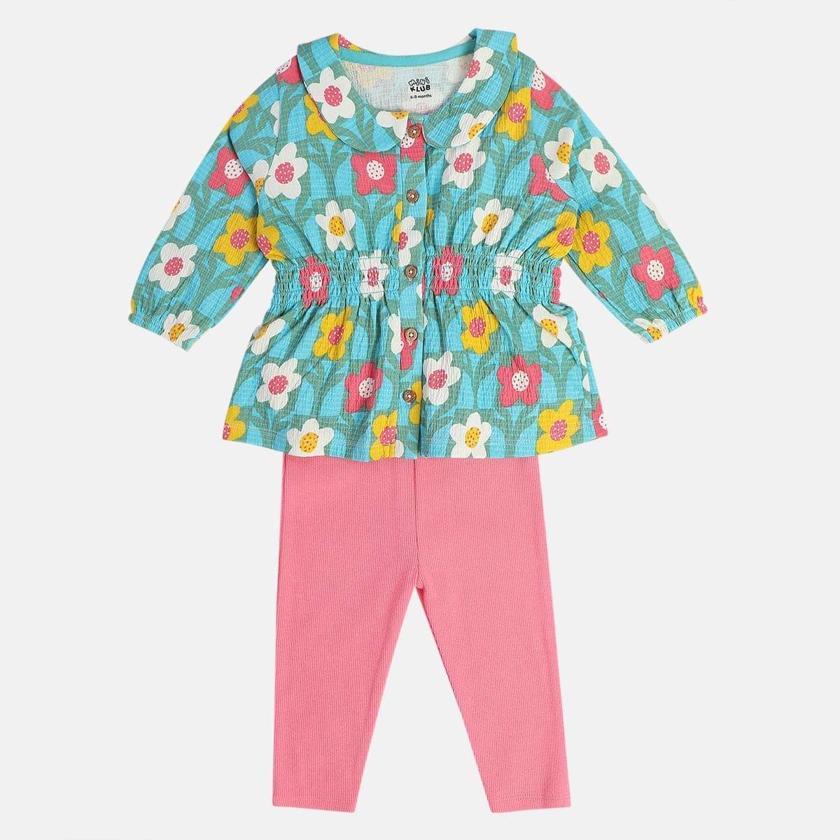     			MINI KLUB Pack of 1 Baby Girls Cotton Top & Trouser ( Multi )