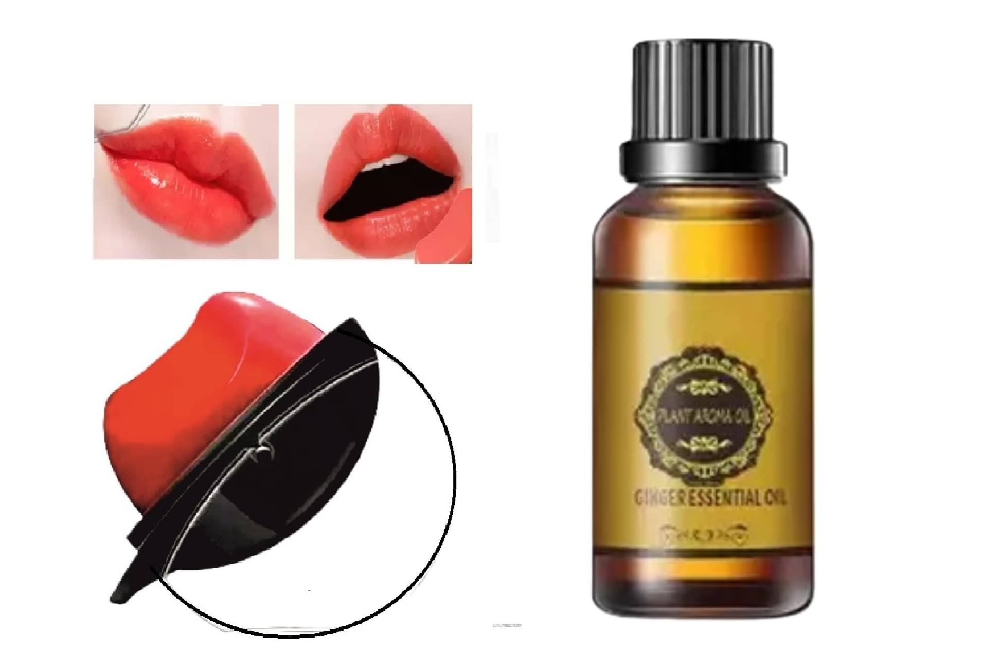     			Slimming Tummy Ginger Essential Oil 30ml & AppleDesign Red Lipstick, Creamy Look for Girls/Women Combo of 2