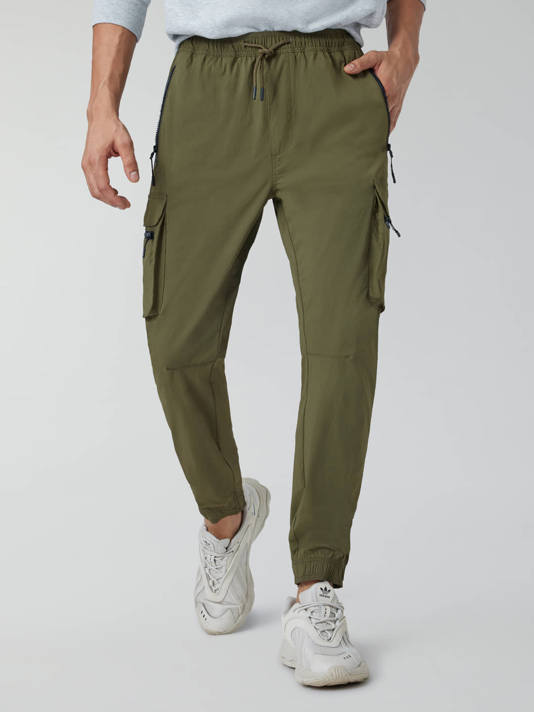 XYXX Olive Green Nylon Men's Joggers ( Pack of 1 ) - Track Pants | Buy online on ZillyBuy