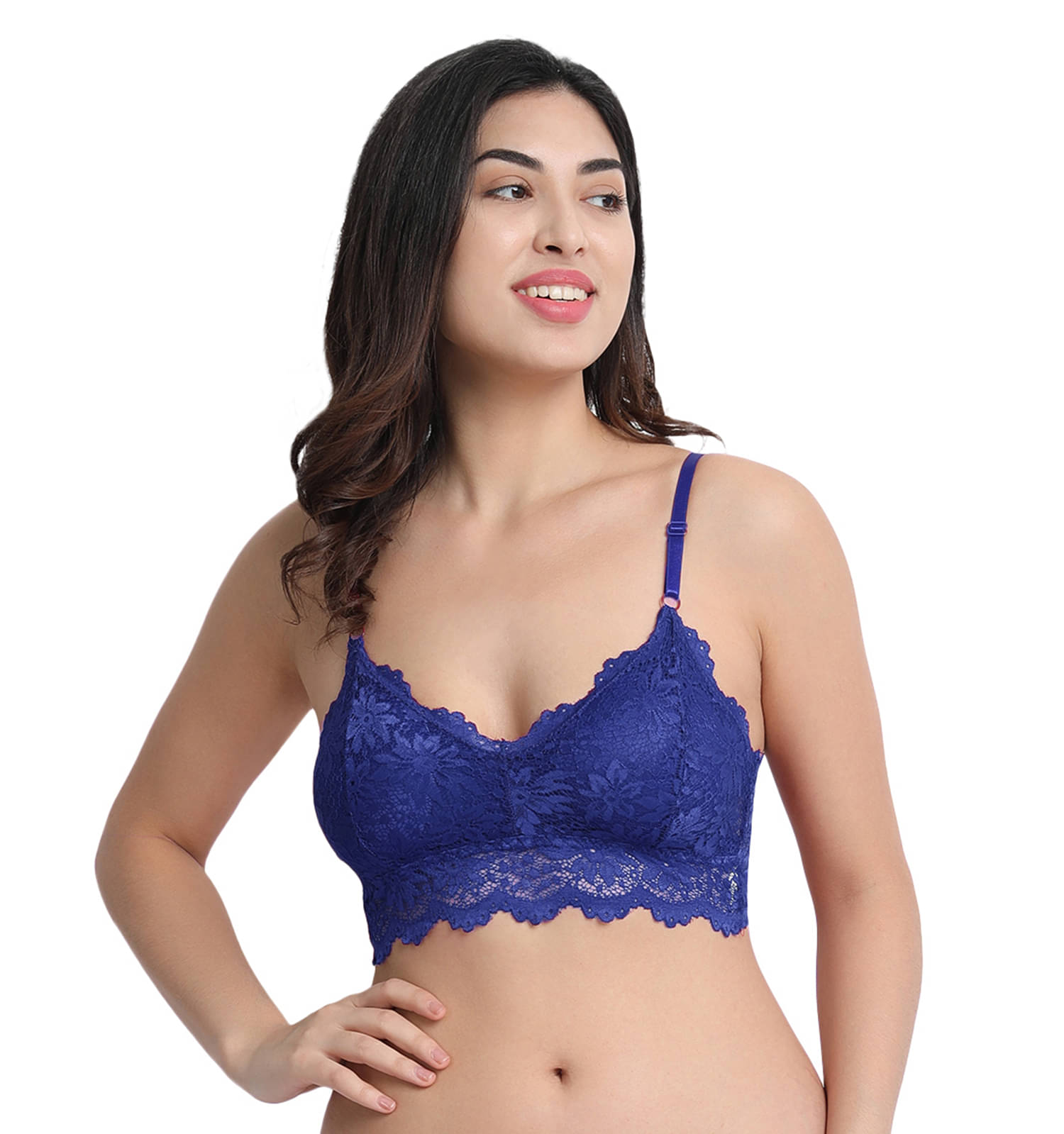     			3Mads Lace Heavily Padded Women's Bralette Bra ( Blue ) GBra006_BL_A1