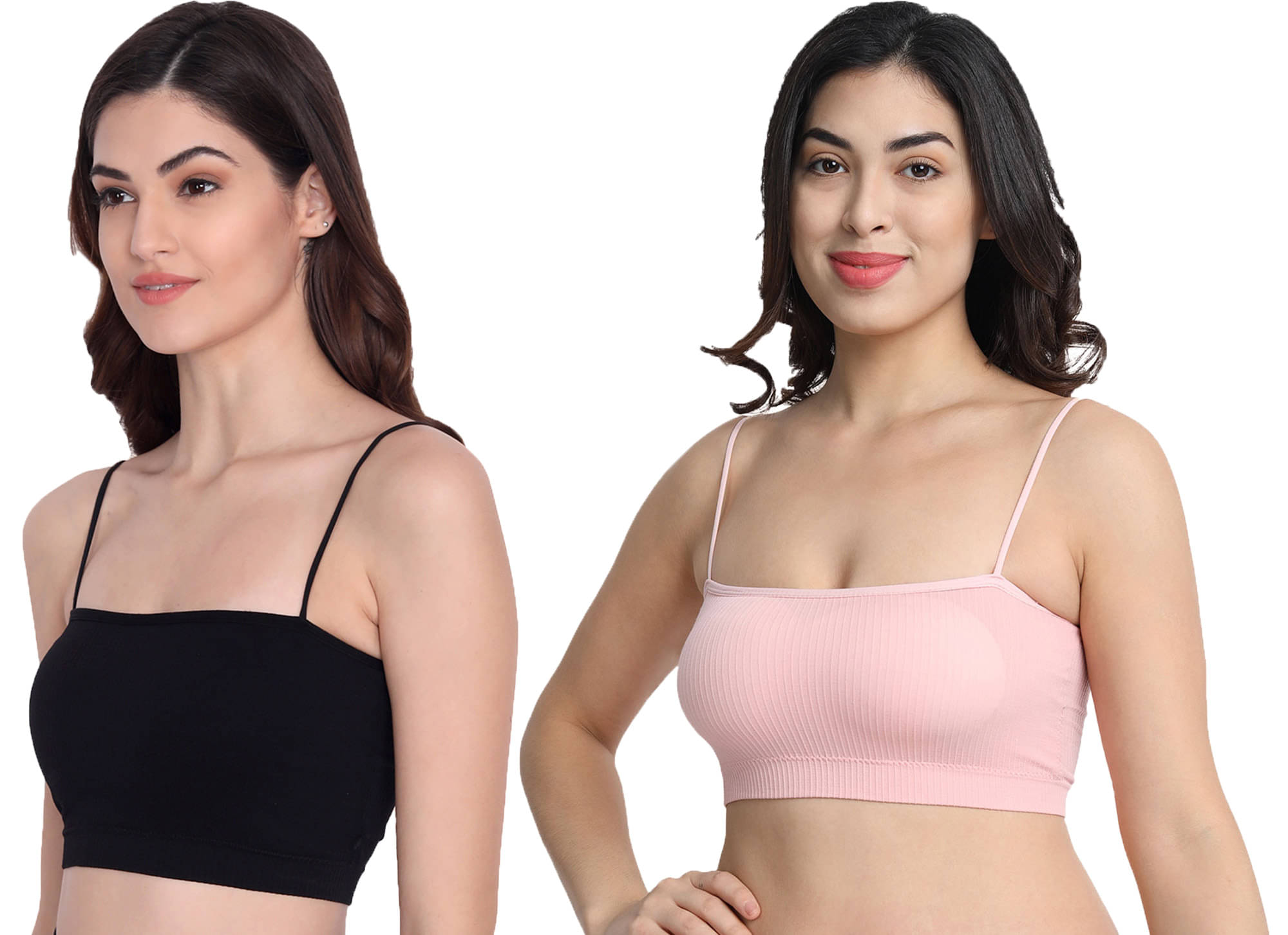 3Mads Pack of 2 Cotton Blend Removable Padding Women's Everyday Bra ( Multicolor1 ) GBra009_BK_LPK 3Mads Pack of 2 Cotton Blend Removable Padding Women's Everyday Bra ( Multicolor1 ) GBra009_BK_LPK