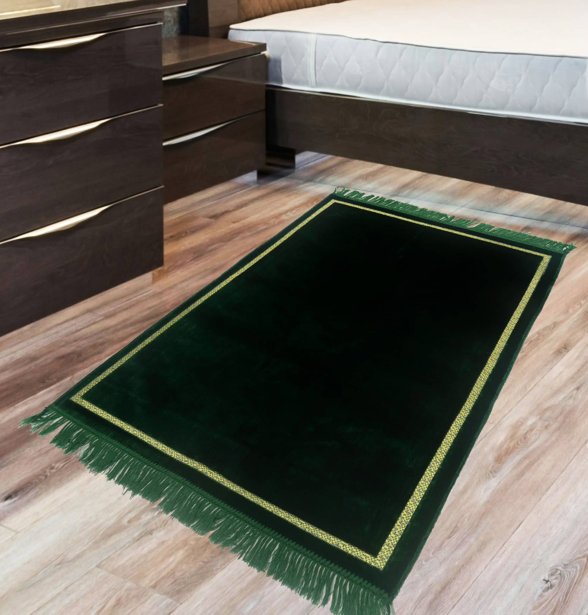 ADIRNY Green Single Regular Velvet Prayer Mat ( 110 X 70 cm ) ADIRNY Green Single Regular Velvet Prayer Mat ( 110 X 70 cm )