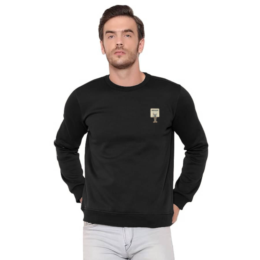 CAT BUNNY Woollen Round Neck Men's Sweatshirt - Black ( Pack of 1 )     			CAT BUNNY Woollen Round Neck Men's Sweatshirt - Black ( Pack of 1 )