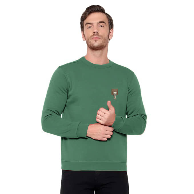CAT BUNNY Woollen Round Neck Men's Sweatshirt - Green ( Pack of 1 )