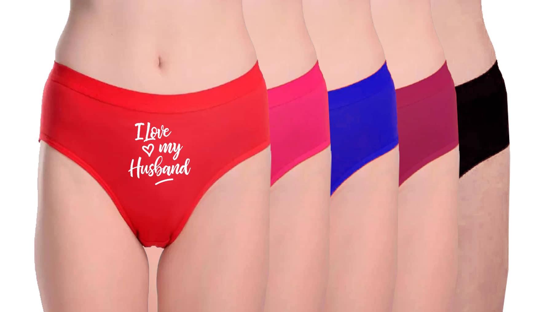 DOOZIE LOVEPLUS Pack of 5 Poly Cotton Printed Women's Hipster ( Multicolor )